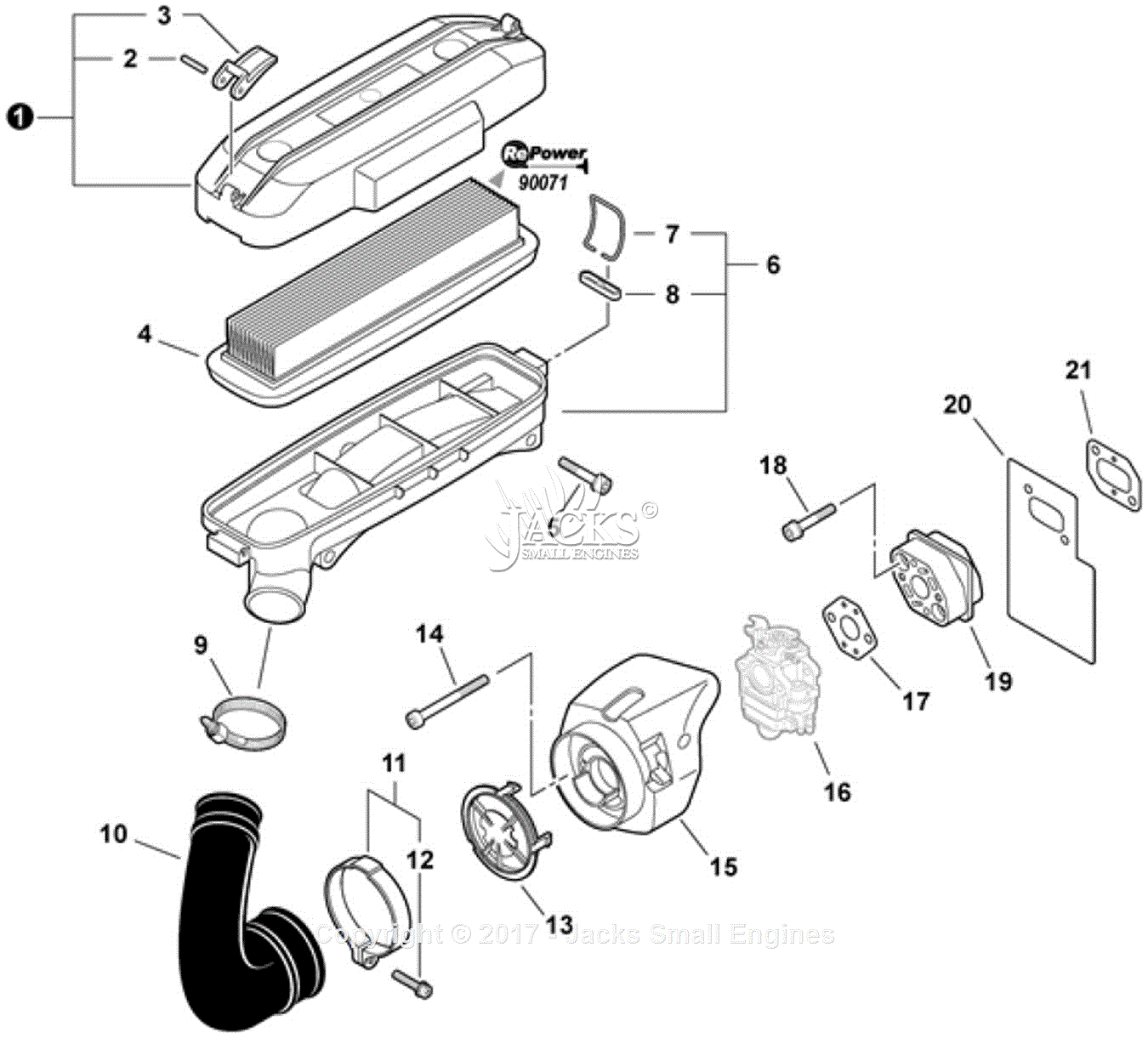 Echo Pb 750t Sn 05001001 05999999 Parts Diagram For Intake