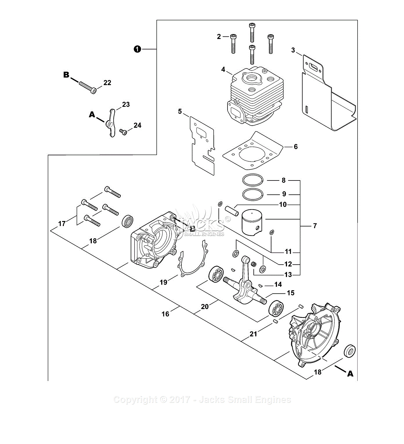 Echo PB-770T S/N: P03012001001 - P03012999999 Parts Diagram for Engine