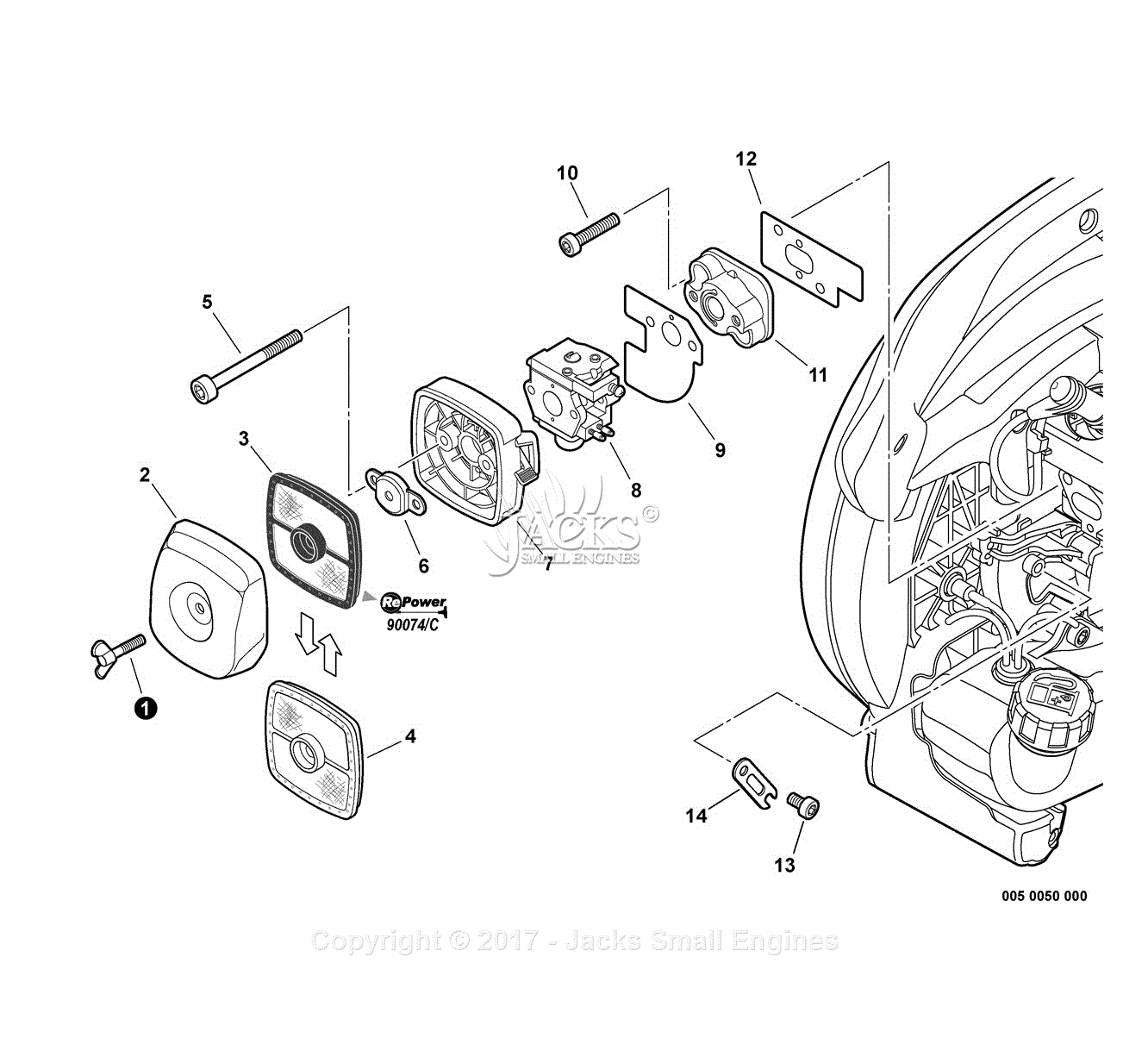 Echo PB-250 S/N: P30911001001 - P30911999999 Parts Diagram for Intake