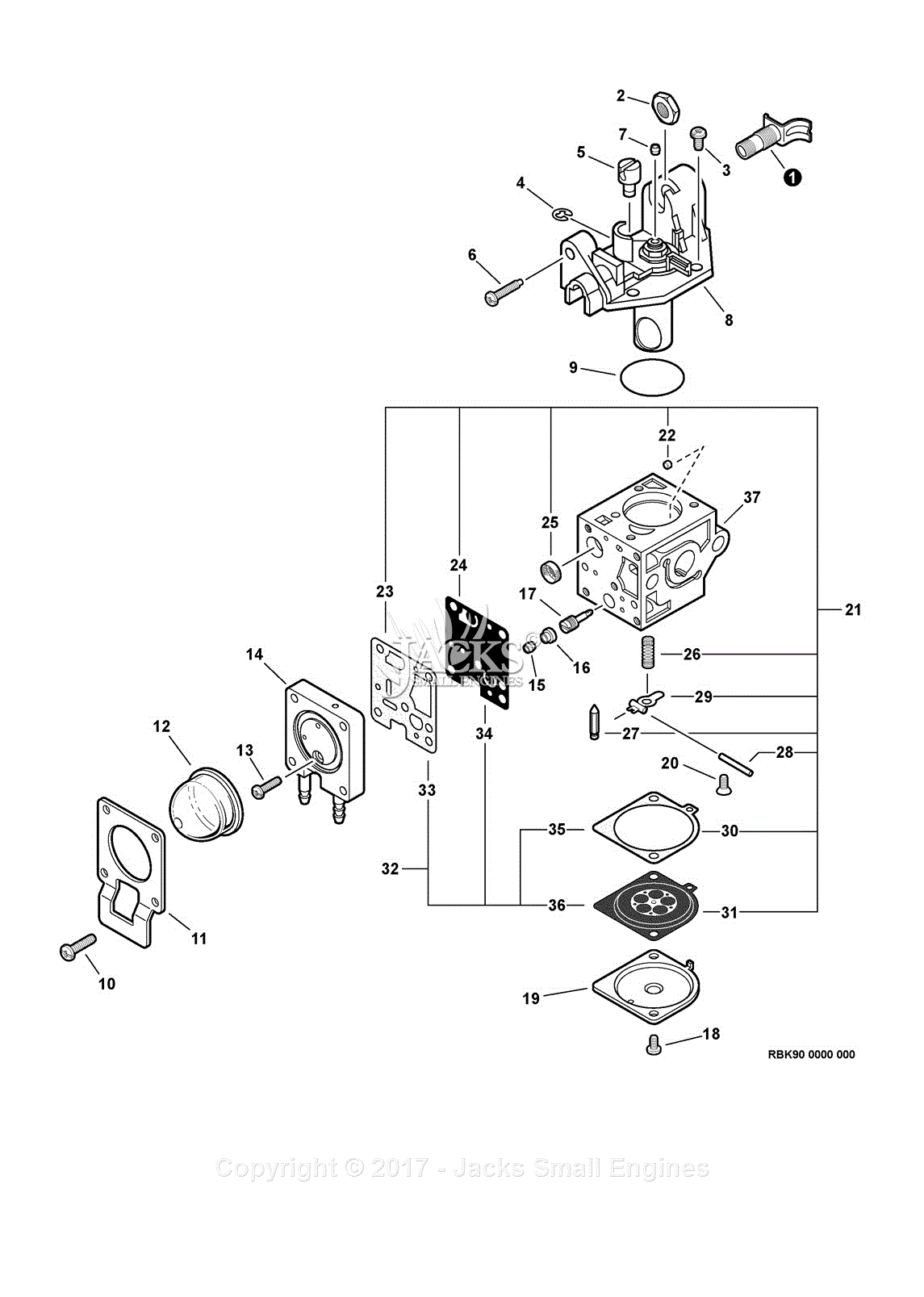 Echo PB-251 S/N: P09012001001 - P09012999999 Parts Diagram ... 1 cylinder engine diagram 