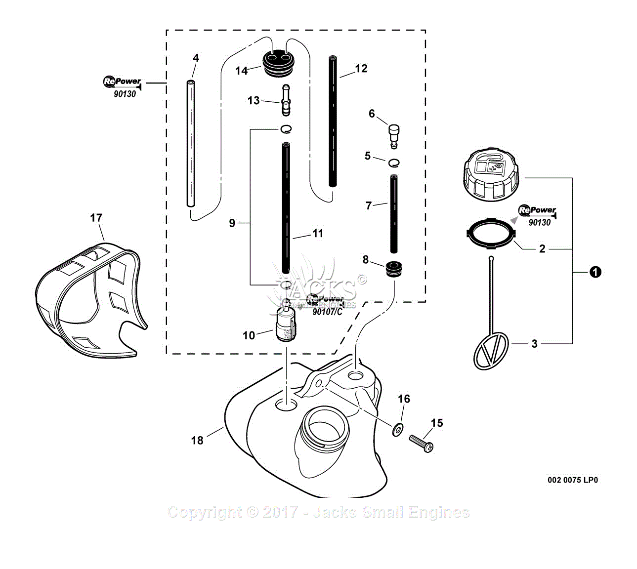 Echo PB-255 S/N: P06213001001 - P06213999999 Parts Diagram for Fuel ...