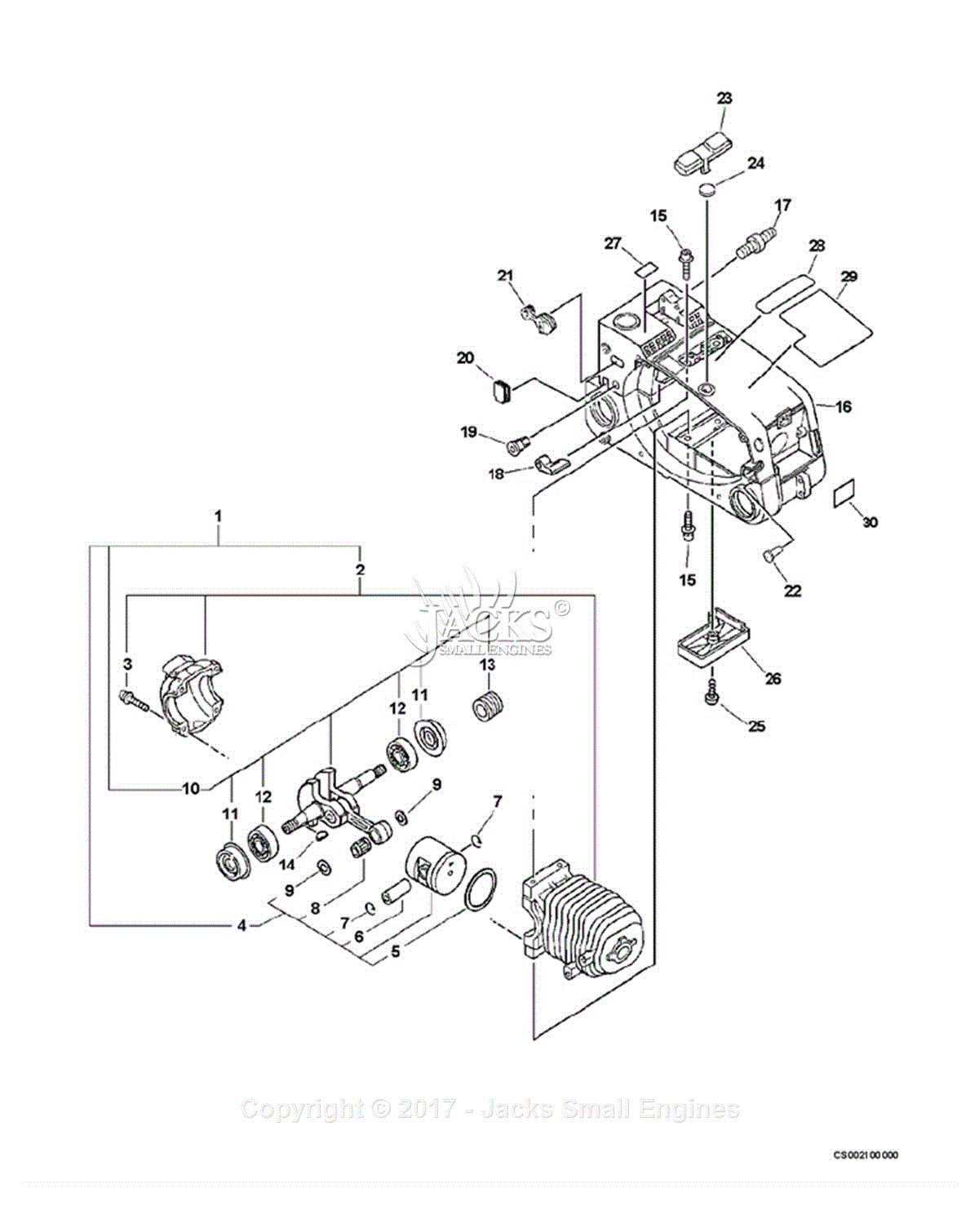 Echo CS-300 S/N: 03001001 - 03999999 Parts Diagram for Engine 