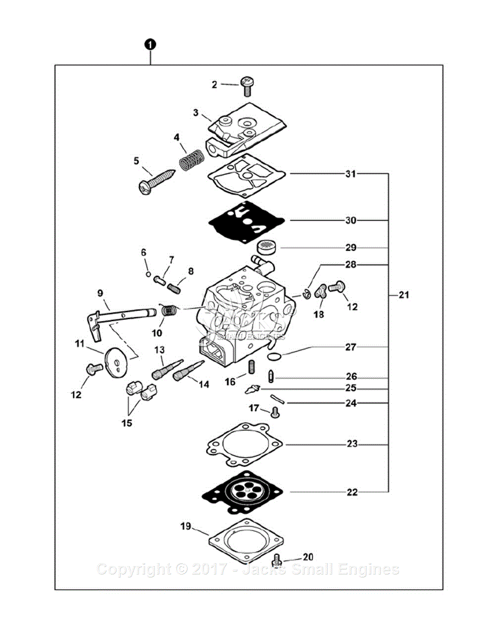 Echo CS-303T S/N: C67215001001 - C67215999999 Parts Diagram For Carburetor