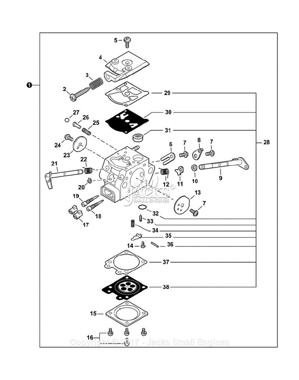 Echo CS310 S/N C67915001001 C67915999999 Parts Diagram for Carburetor