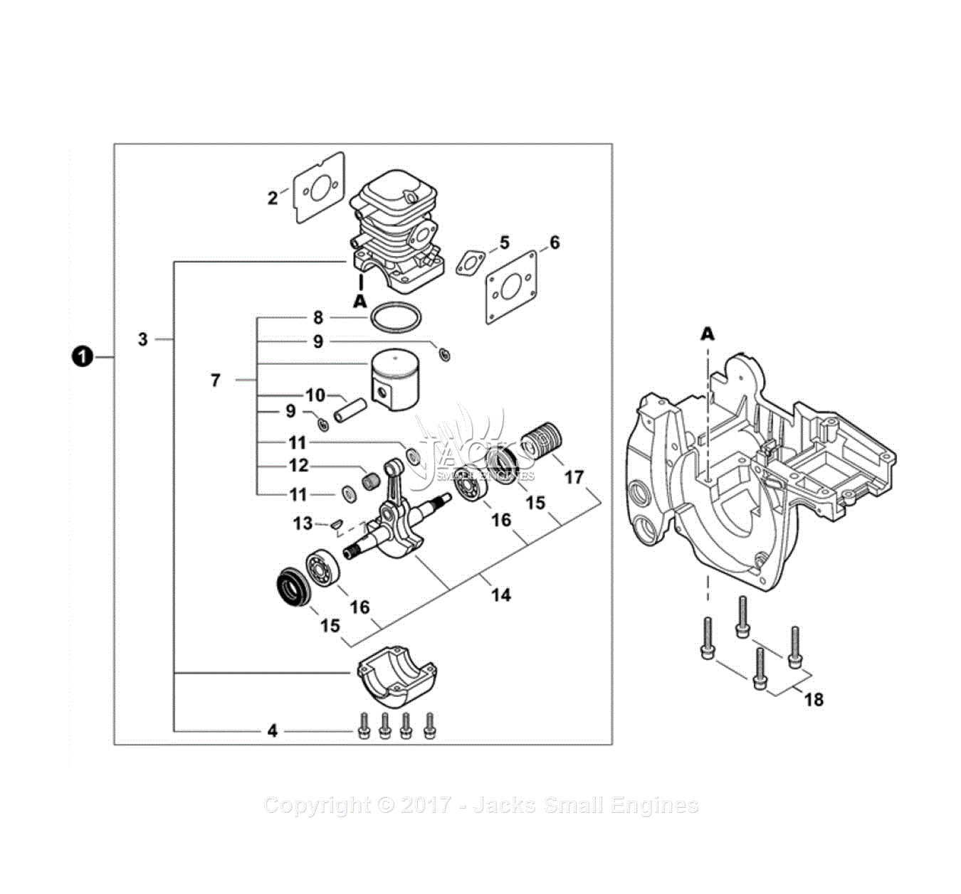 Echo CS-370 S/N: C33514001001 - C33514999999 Parts Diagram for Engine S ...