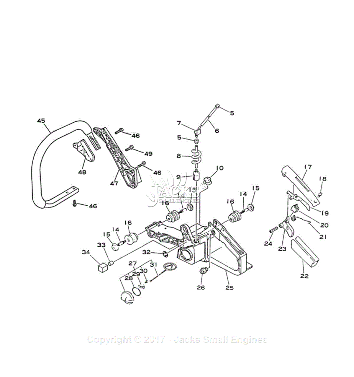 Echo CS-4600 S/N: 001001 - 027191 Parts Diagram for Handles, Fuel System