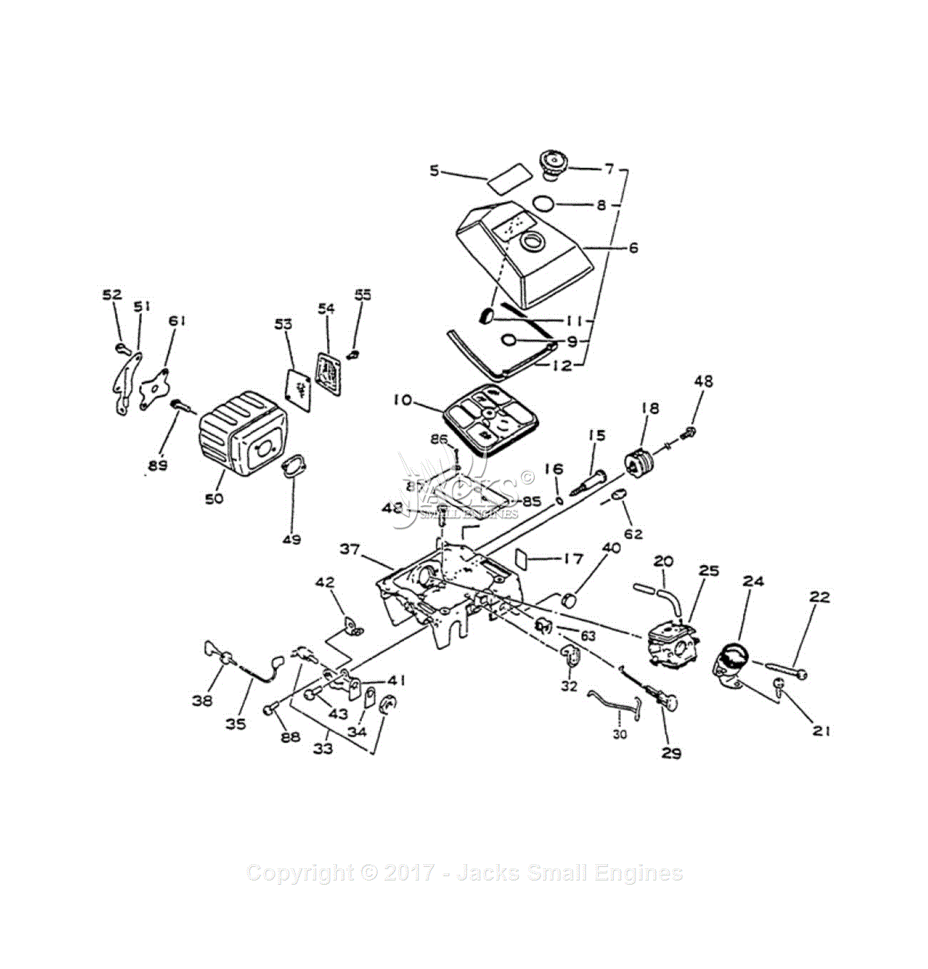 Echo CS-5500 S/N: 020977 - 999999 Parts Diagram for Intake, Exhaust ...