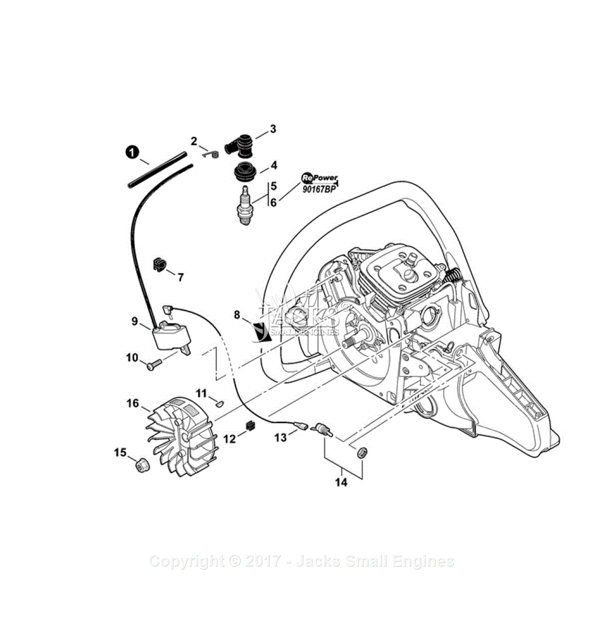 Echo CS590 S/N C25812001001 C25812999999 Parts Diagram for Ignition