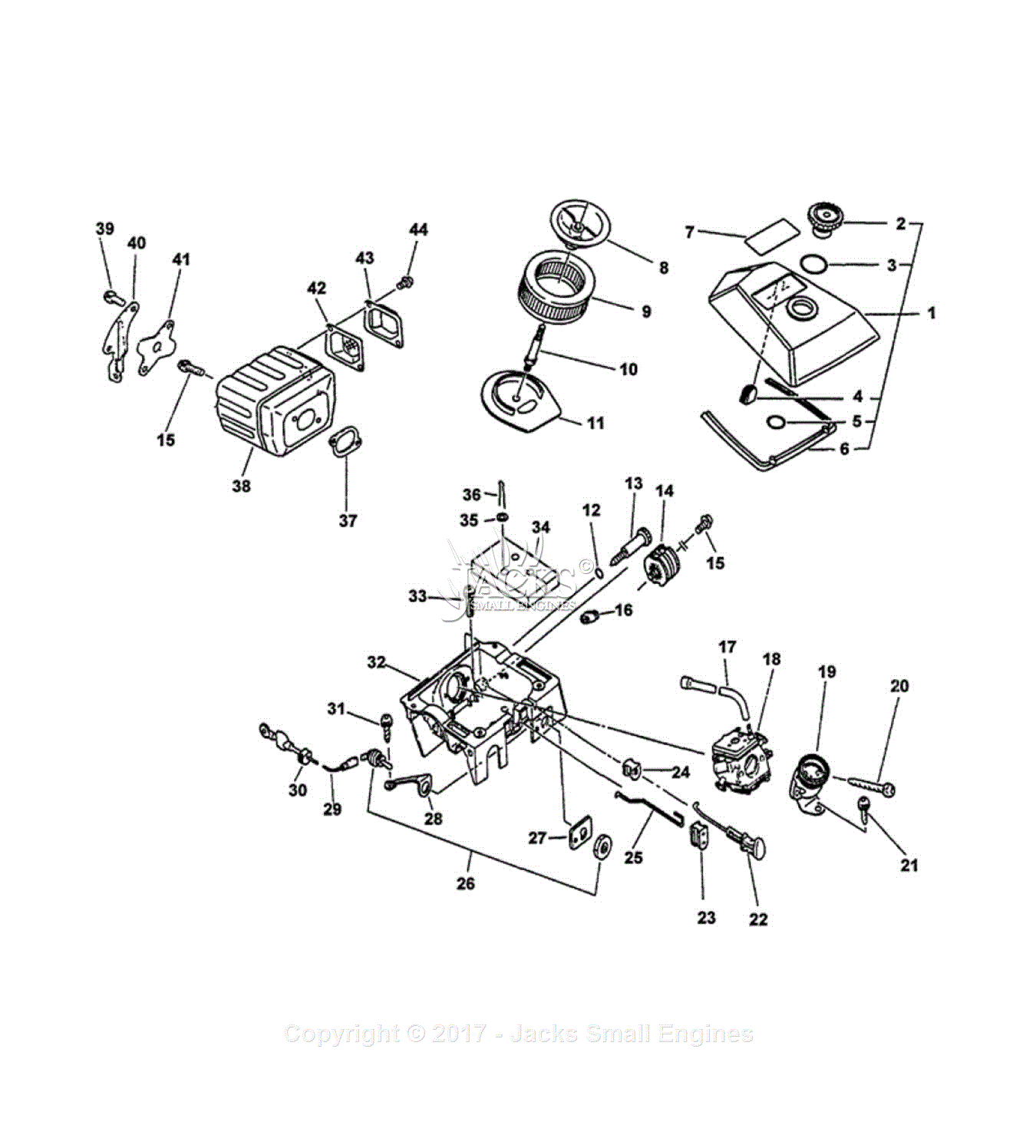 Echo CS-6700 S/N: 031241 - 999999 Parts Diagram for Intake, Exhaust ...