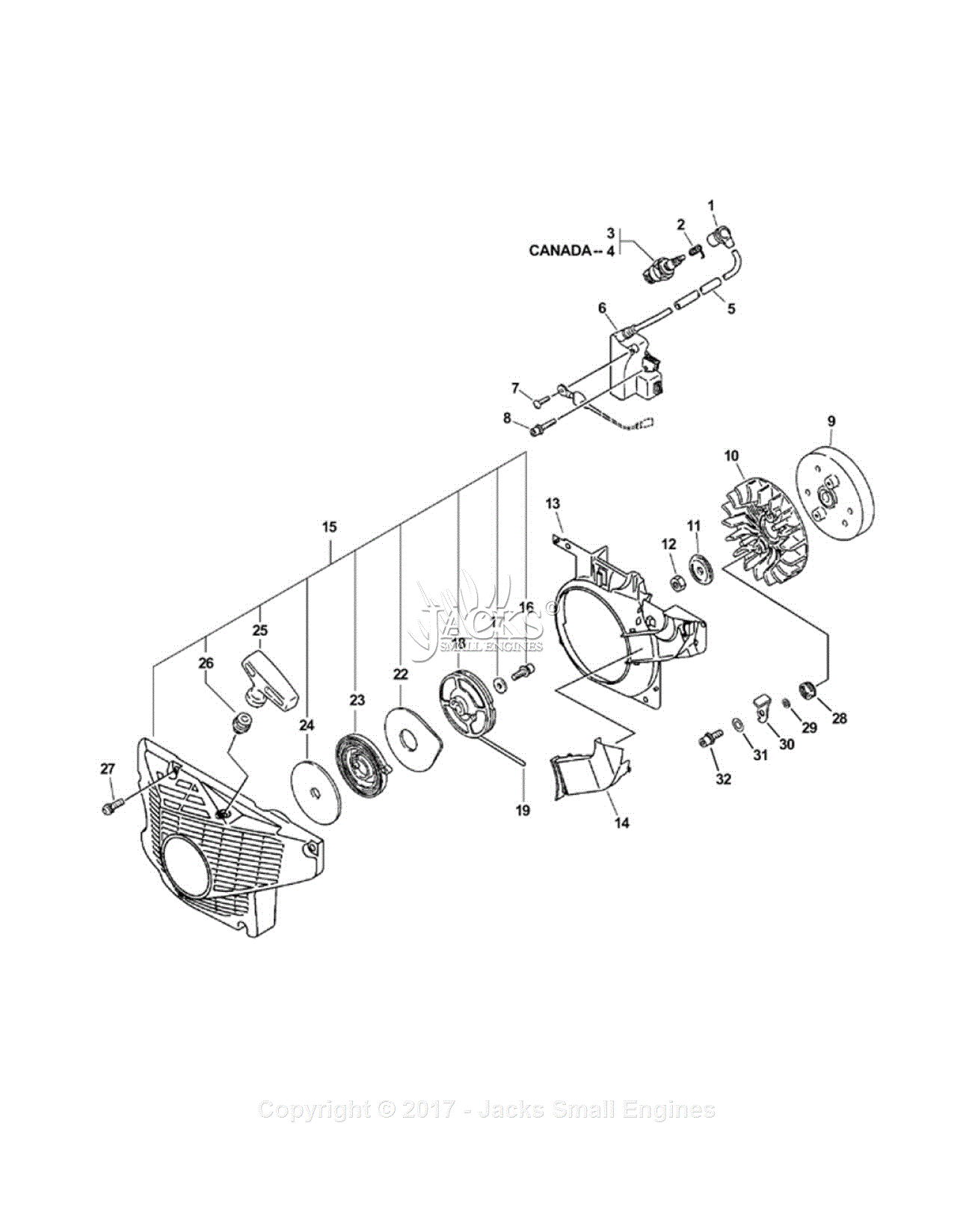 Echo CS-680 S/N: C03203001001 - C03203999999 Parts Diagram for Ignition ...