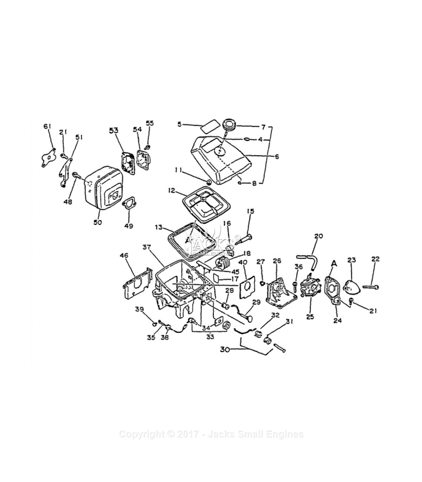 Echo CS-8000 Parts Diagram for Intake, Exhaust, Air Cleaner