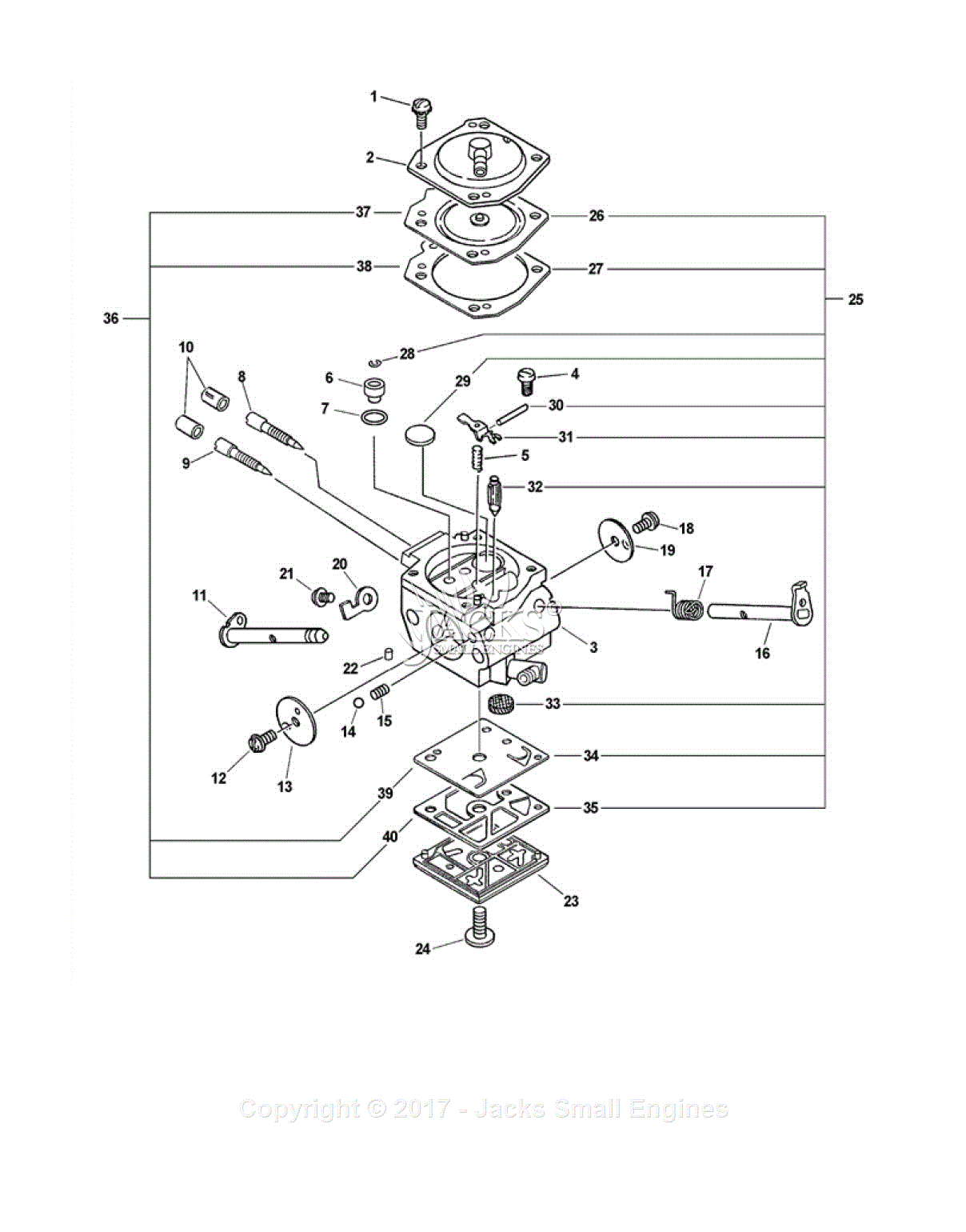 Echo CSG-680 S/N: 03001001 - 03999999 Parts Diagram for Carburetor ...