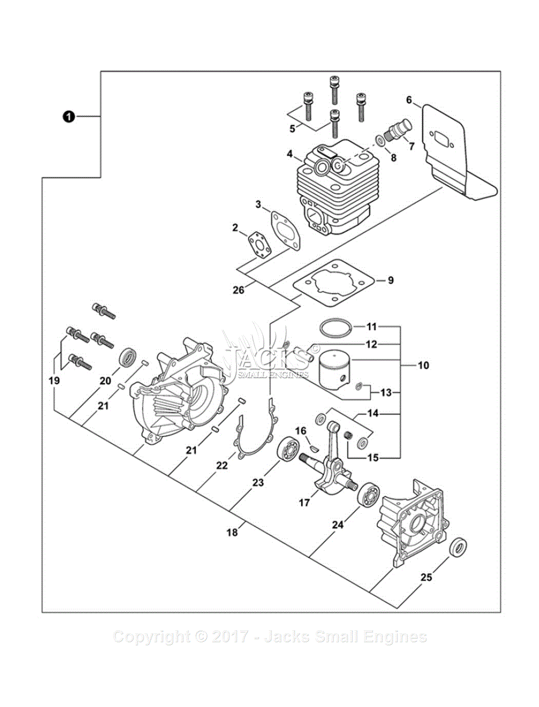 Echo EA-410 S/N: E52113001001 - E52113999999 Parts Diagram for Engine