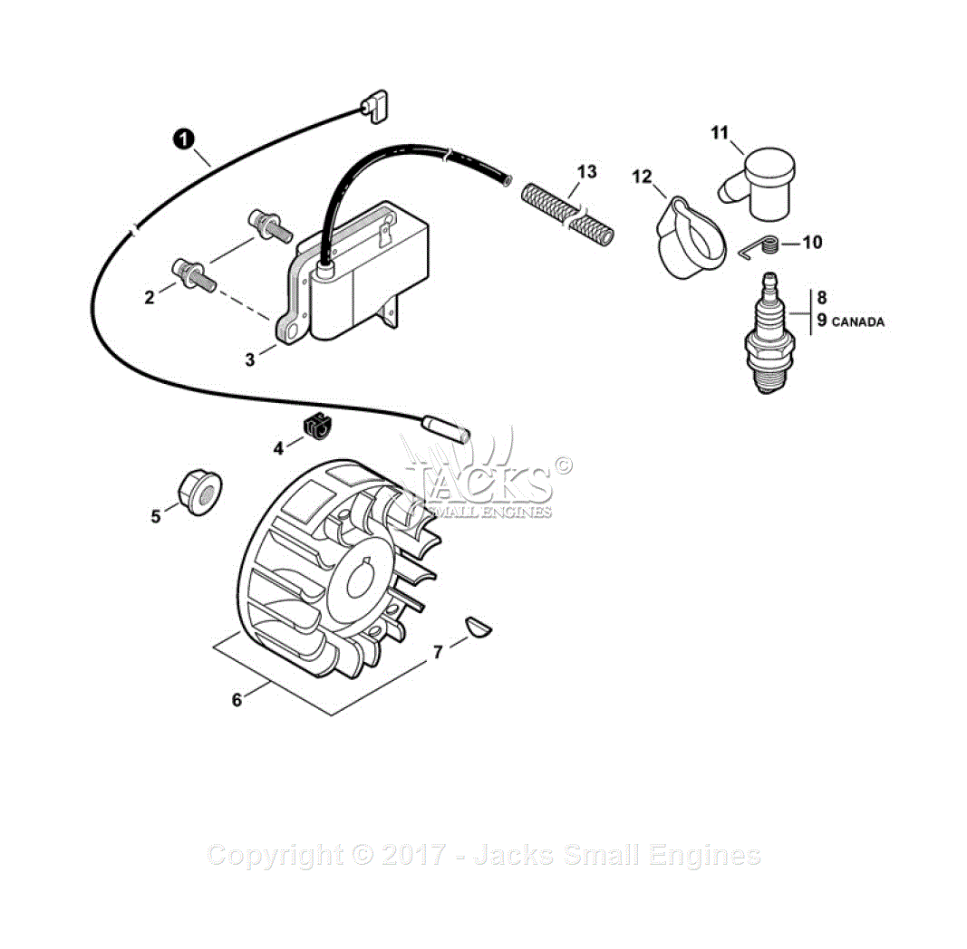 Echo EA-410 S/N: E52113001001 - E52113999999 Parts Diagram for Ignition