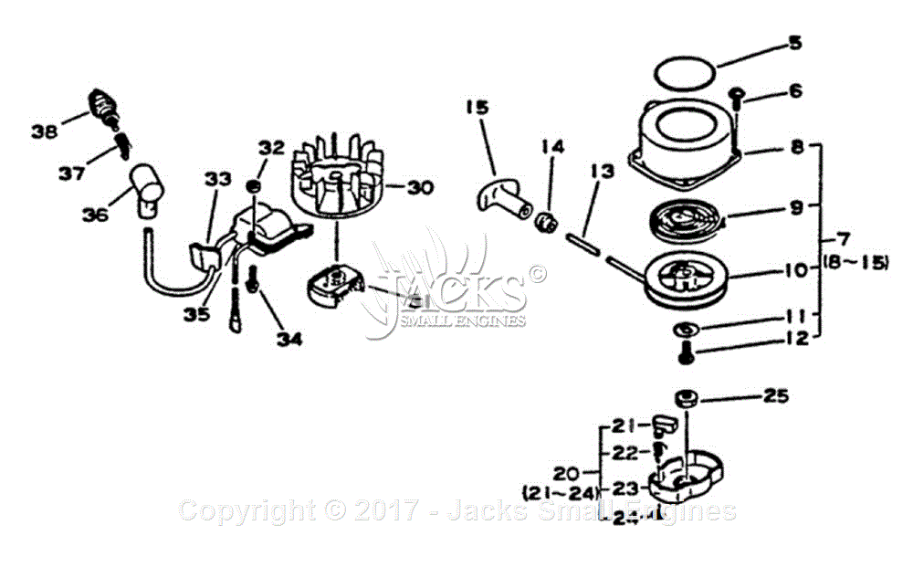 Echo HC-1001 S/N: 001001 - 008000 Parts Diagram for Clutch, Ignition ...