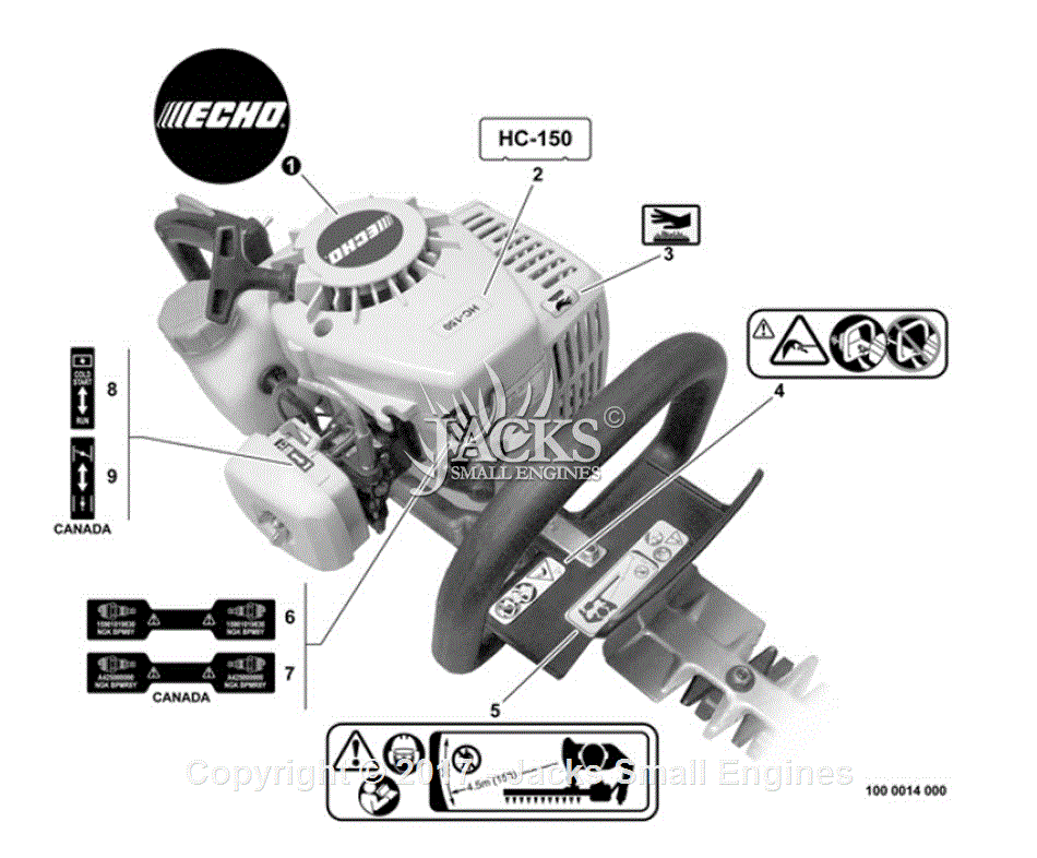 Echo Hc 150 Sn S69811001001 S69811999999 Parts Diagram For Labels