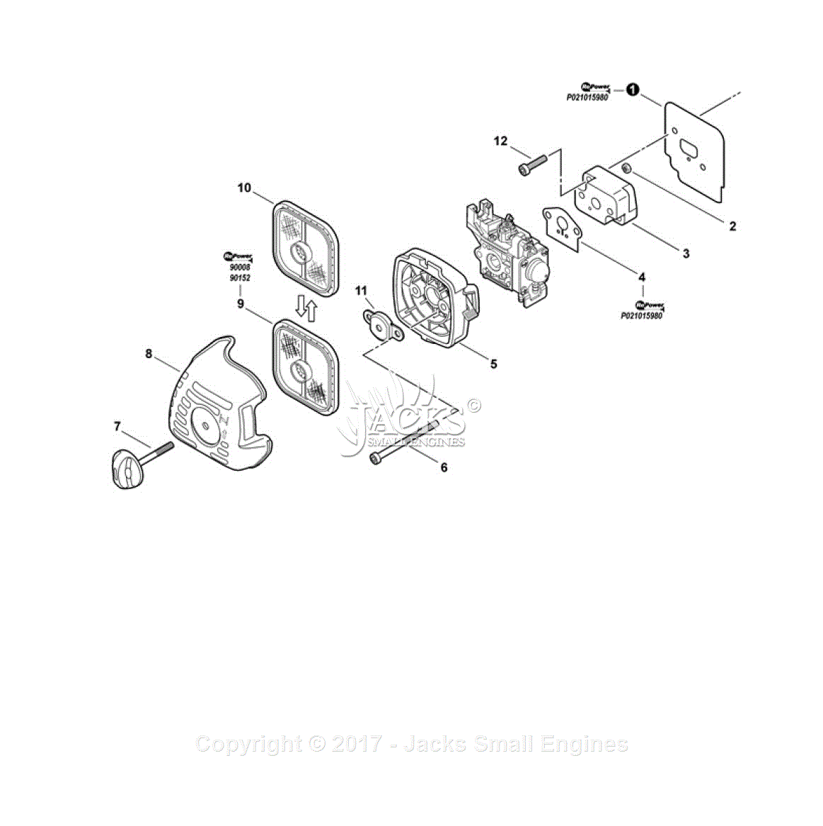 Echo PAS225 S/N S59612001001 S59612999999 Parts Diagram for Intake