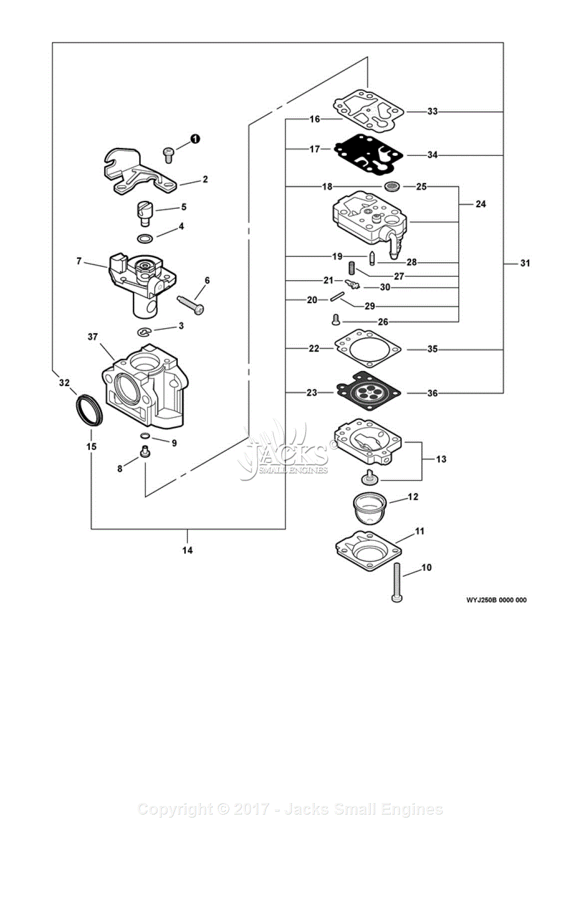 Echo PAS-260 S/N: 04001001 - 04999999 Parts Diagram for C - Carburetor ...