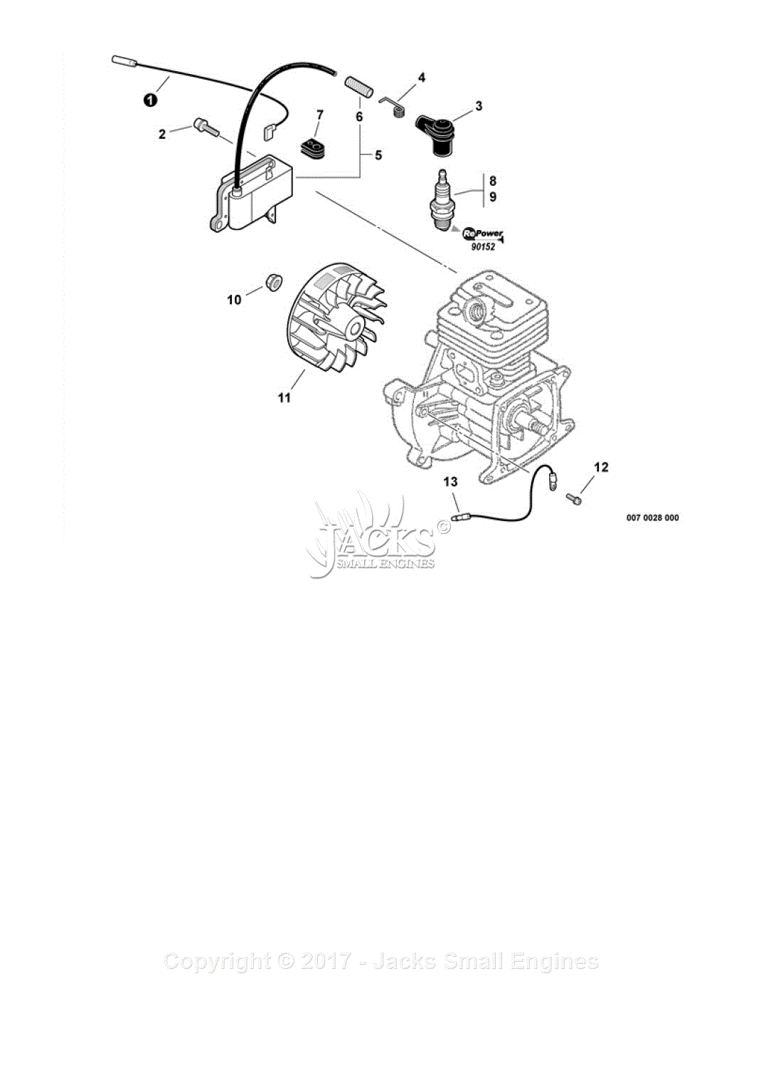 Echo PPT-230 S/N: E08913001001 - E08913999999 Parts Diagram for Ignition