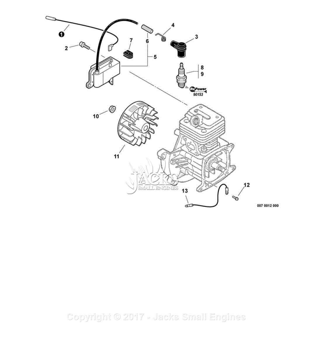 Echo PPT-260 S/N: 06001001-06999999 Parts Diagram for Ignition