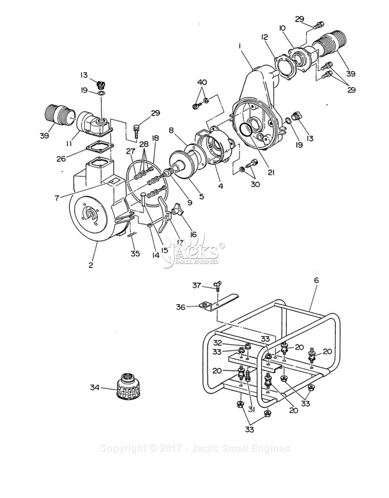 Echo HDTP-3000 S/N: 1242264 - 9999999 Parts Diagram for PUMP, FRAME