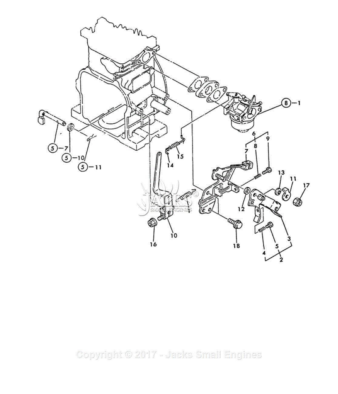 Echo WP-1500 S/N: 00000 - 02431 Parts Diagram for THROTTLE, GOVERNOR LEVER