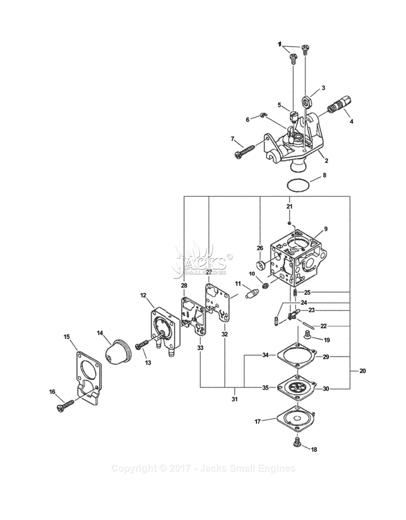 Echo ES-230 S/N: 05001001 - 05999999 Parts Diagram for Carburetor -- RB ...