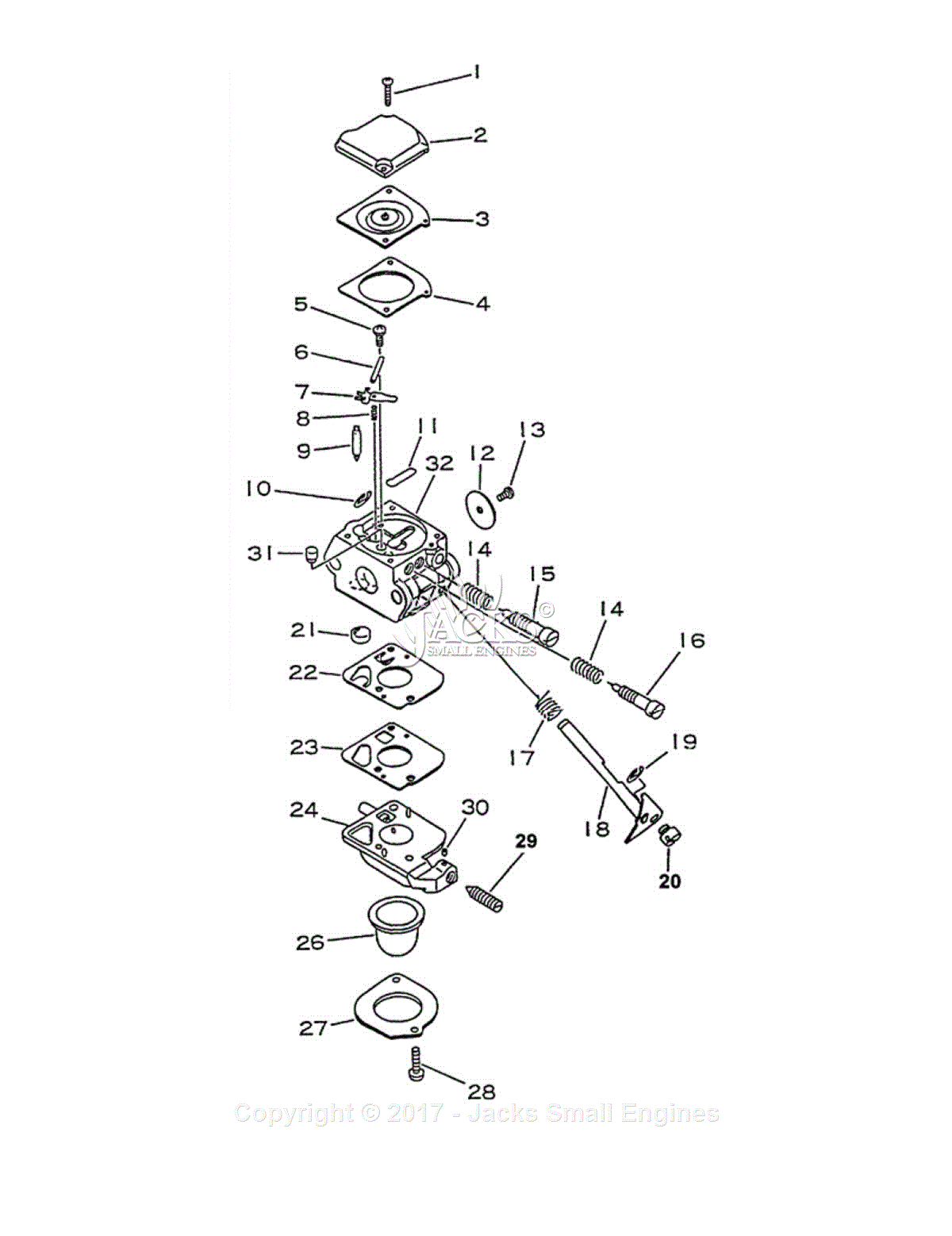 Echo SHR-2100 Parts Diagram for Carburetor