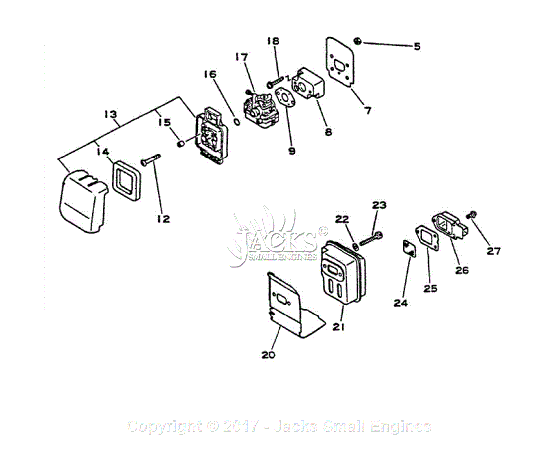 Echo GT-1100 S/N: 001001 - 077000 Parts Diagram for Intake, Exhaust ...