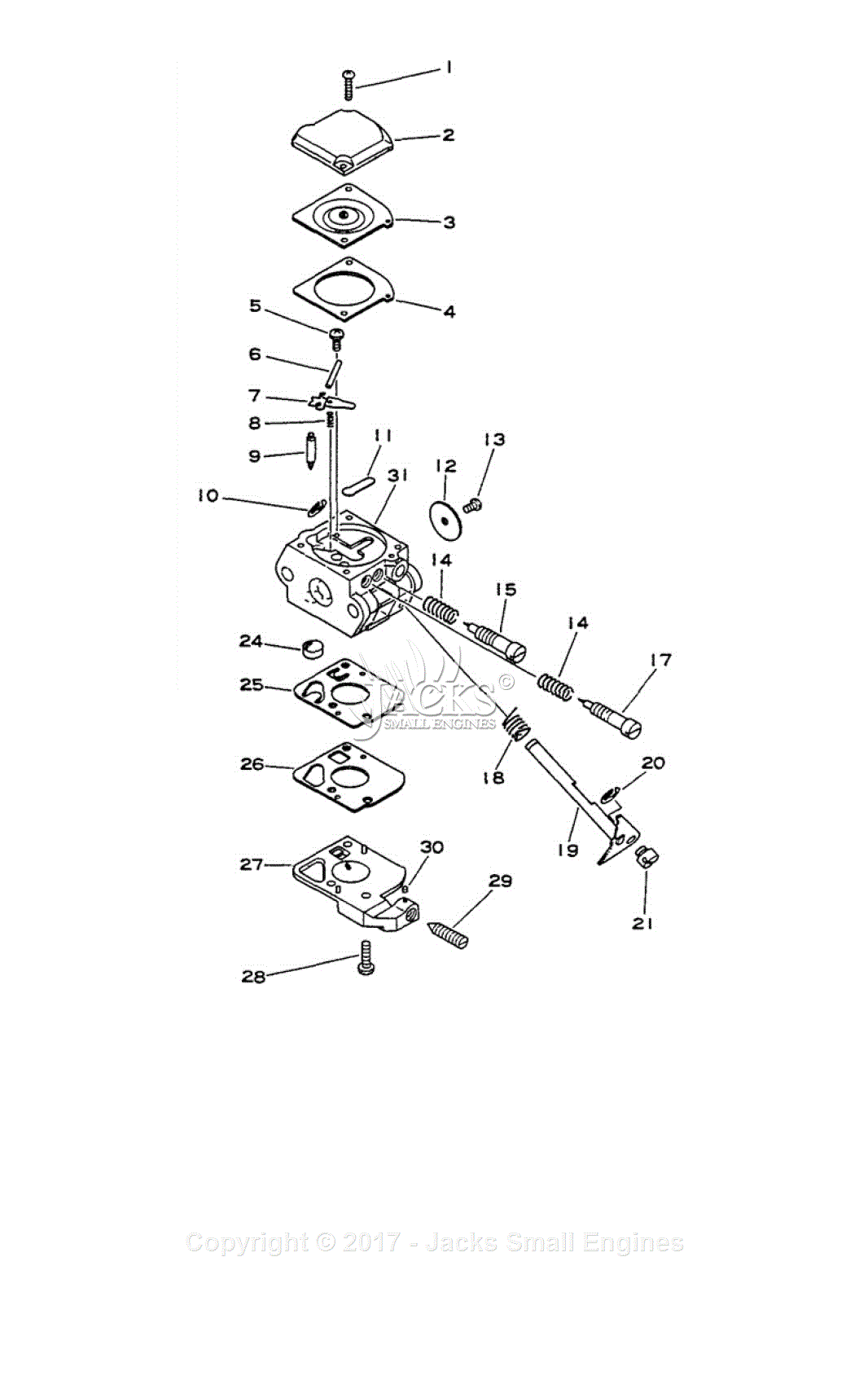 Echo GT-2100 Parts Diagram for Carburetor -- C1U-K4