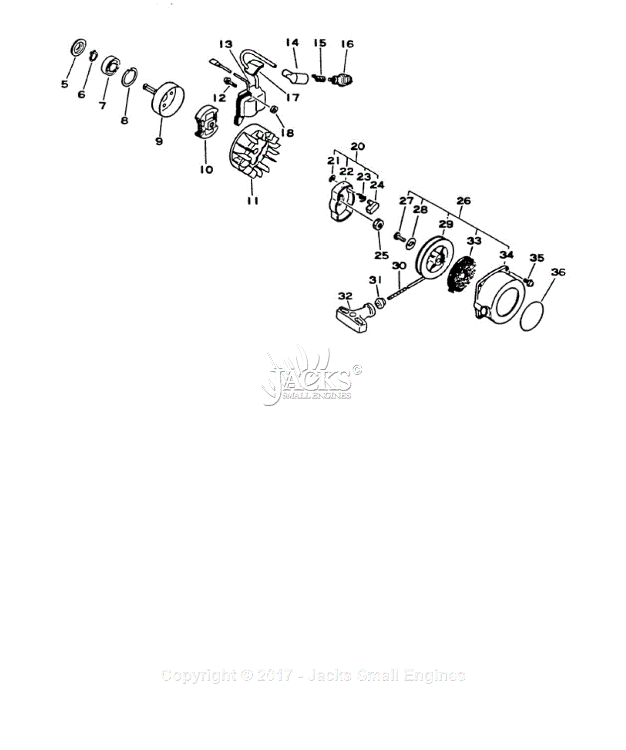 Echo SRM-1500 Parts Diagram for Clutch, Ignition, Starter