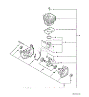 Echo SRM-251E S/N: 10001001 - 10999999 Parts Diagram for Engine, Short ...