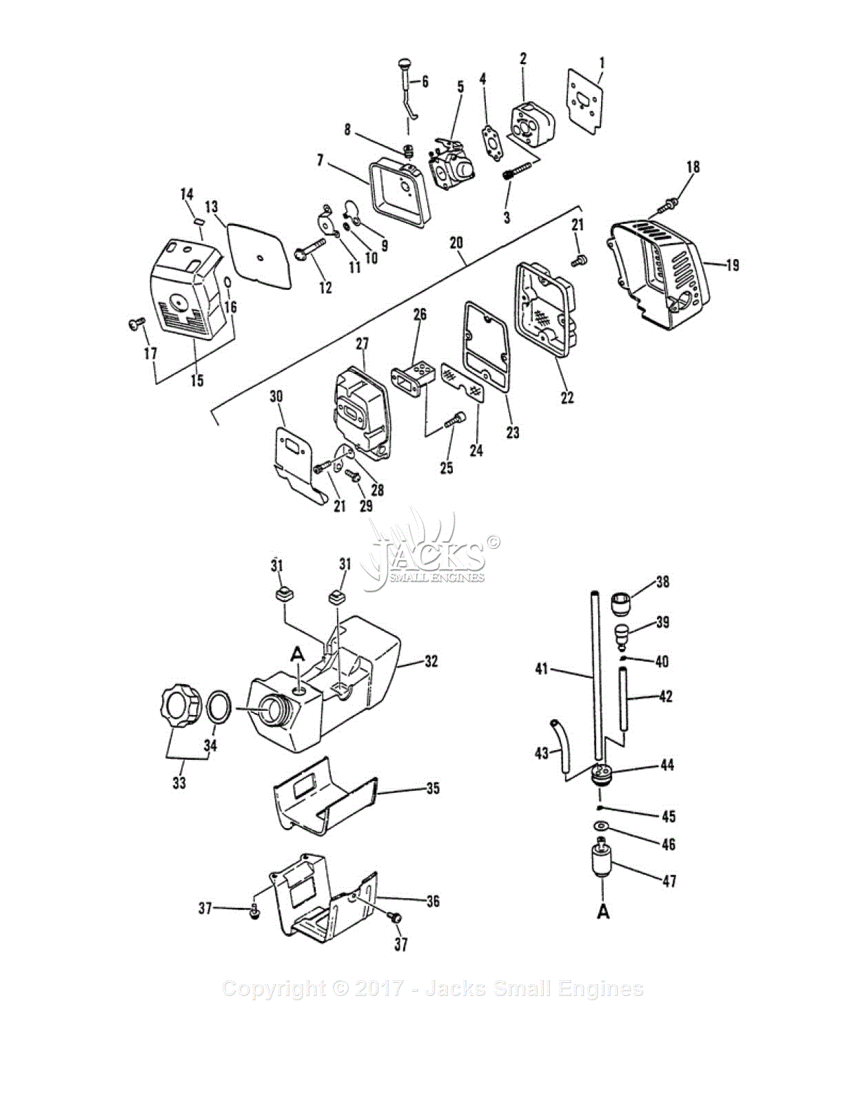 Echo SRM-2010 Parts Diagram for Starter, Magneto, Clutch