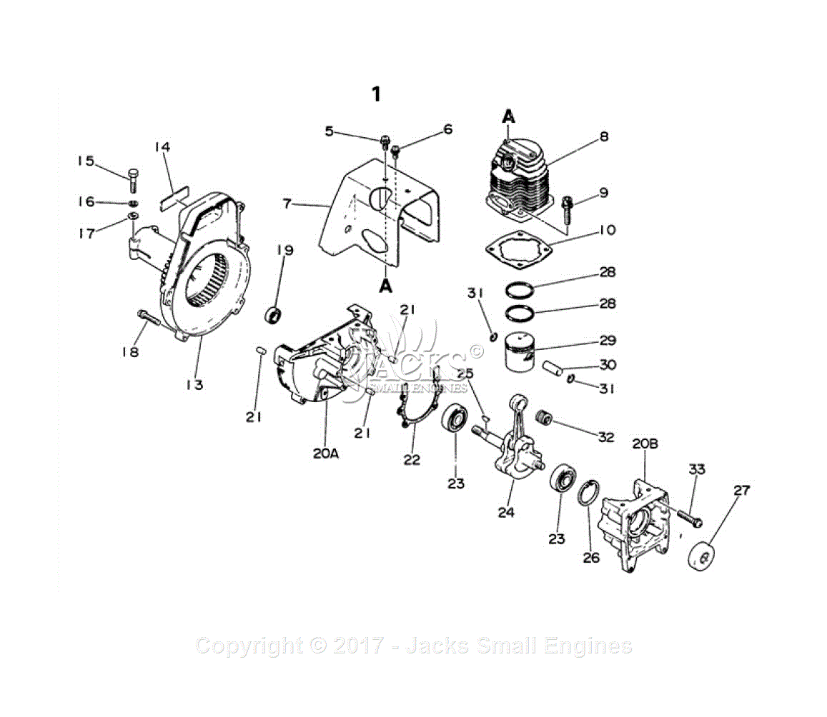 Echo SRM-300AE Parts Diagram for Engine, Crankcase, Fan Housing, Cover