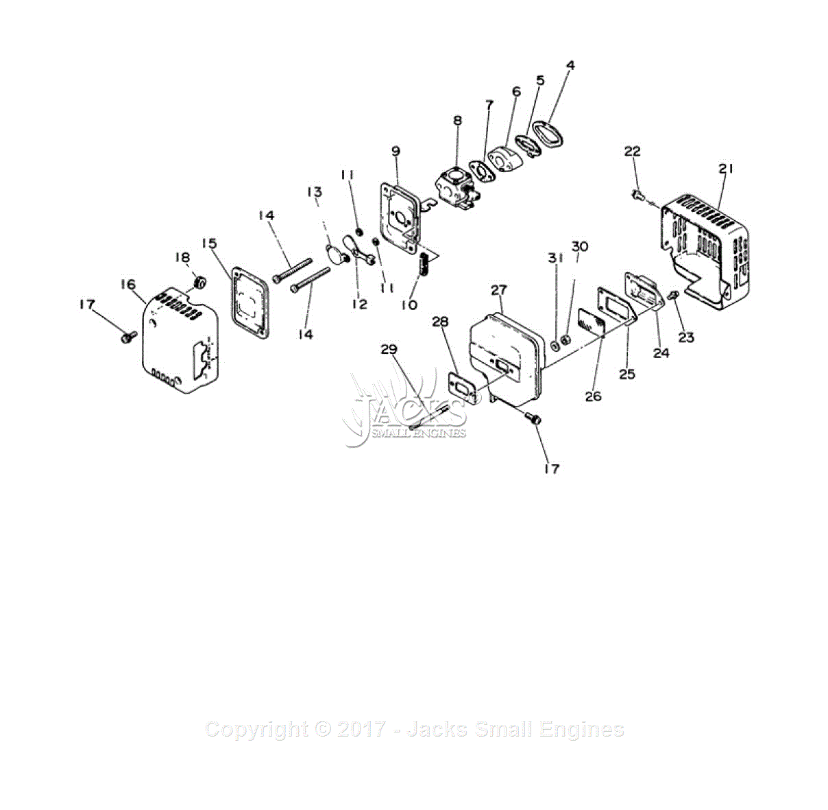 Echo SRM-300AE Parts Diagram for Intake, Exhaust, Air Cleaner