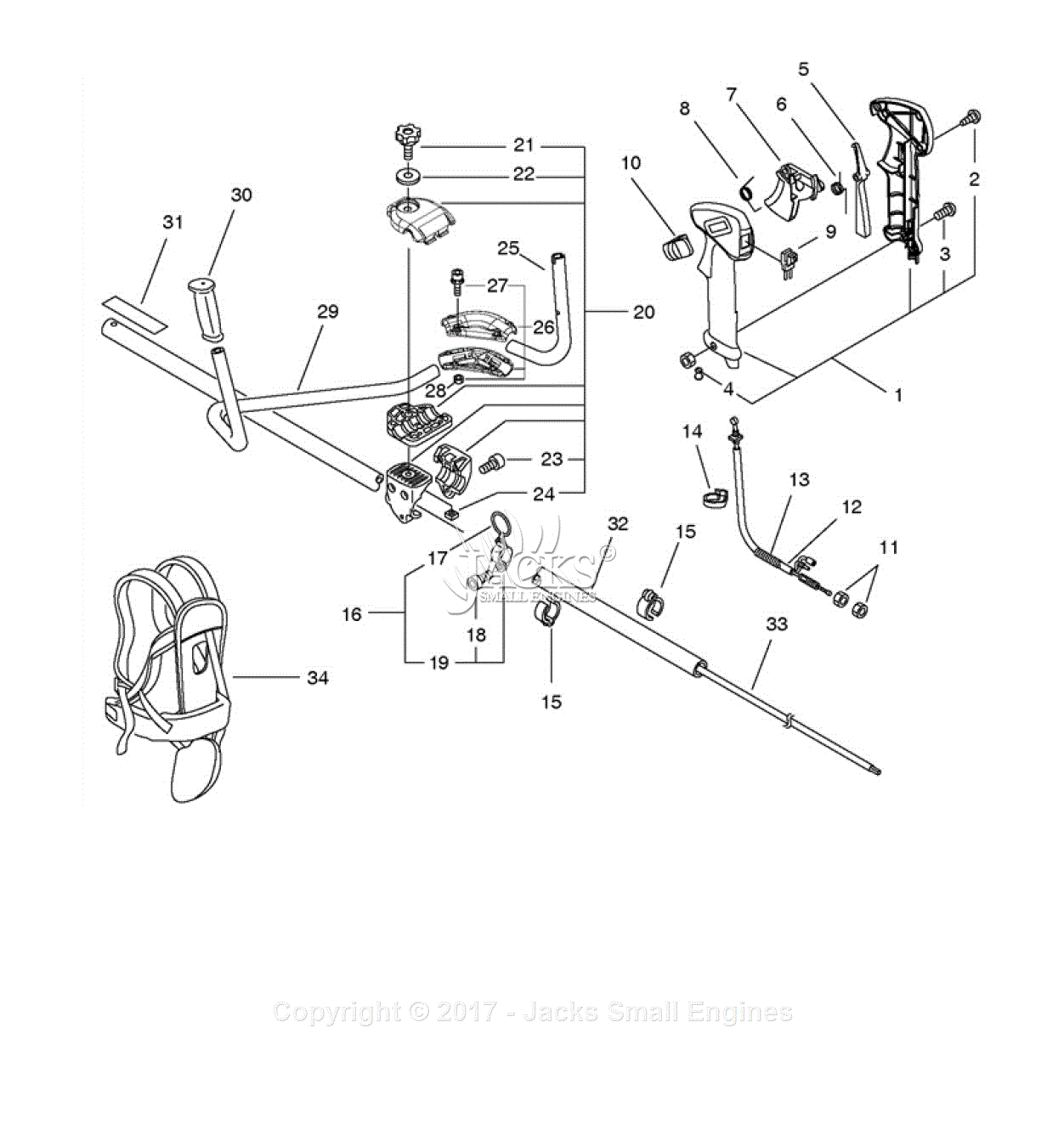 Echo SRM-3605U S/N: 20001001 - 20999999 Parts Diagram for Main Pipe ...