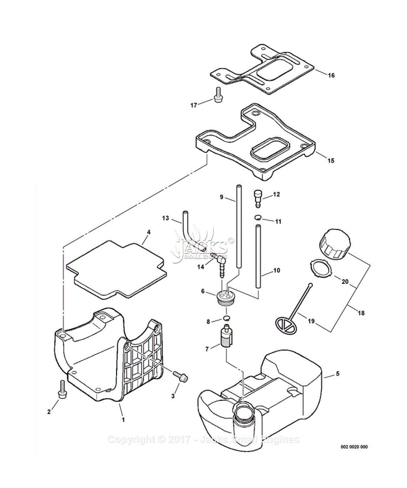 Echo SRM-400U S/N: S16004001495 - S16004999999 Parts Diagram for Fuel ...