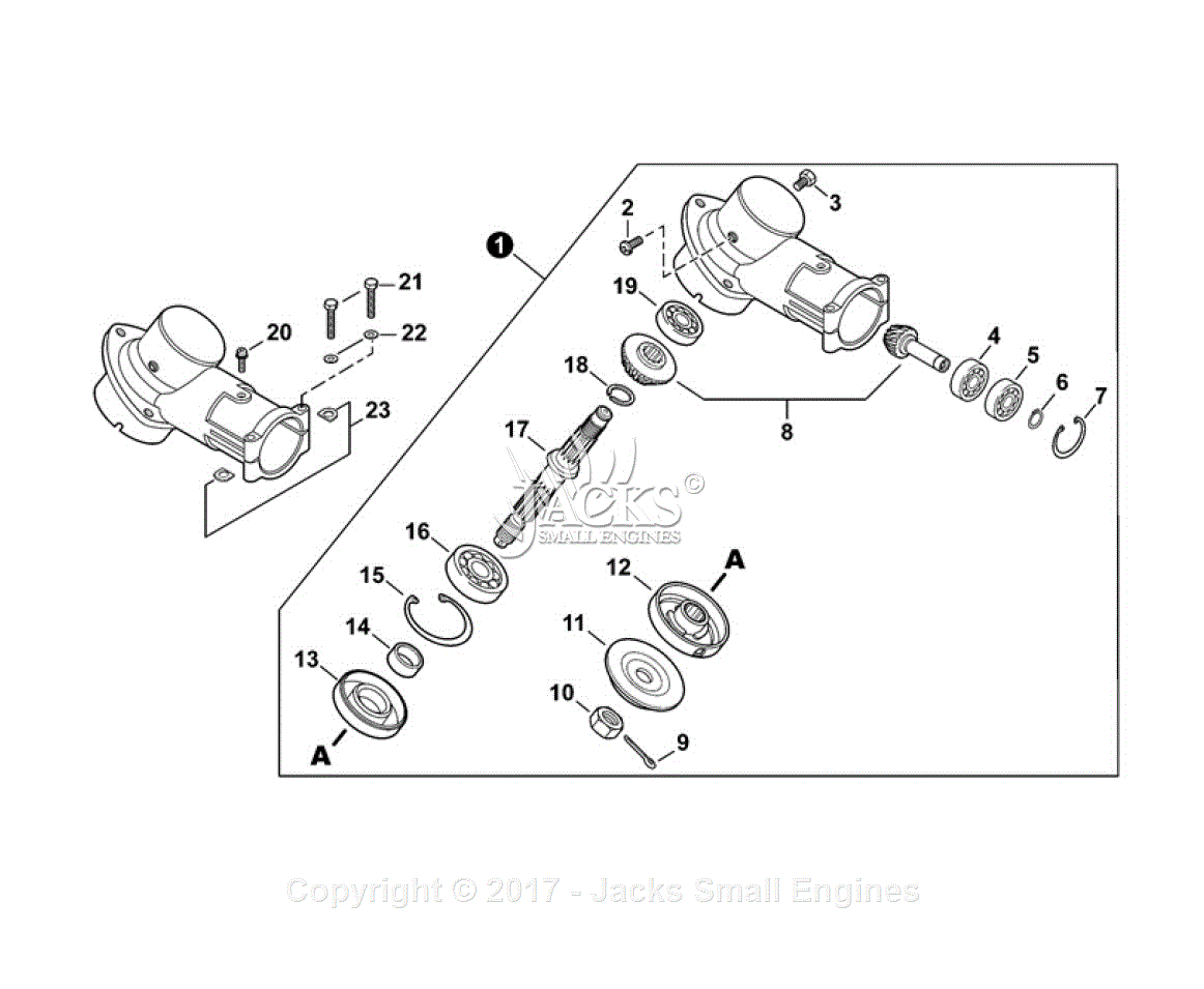 Echo SRM-410U S/N: T75313001001 - T75313999999 Parts Diagram for Gear Case