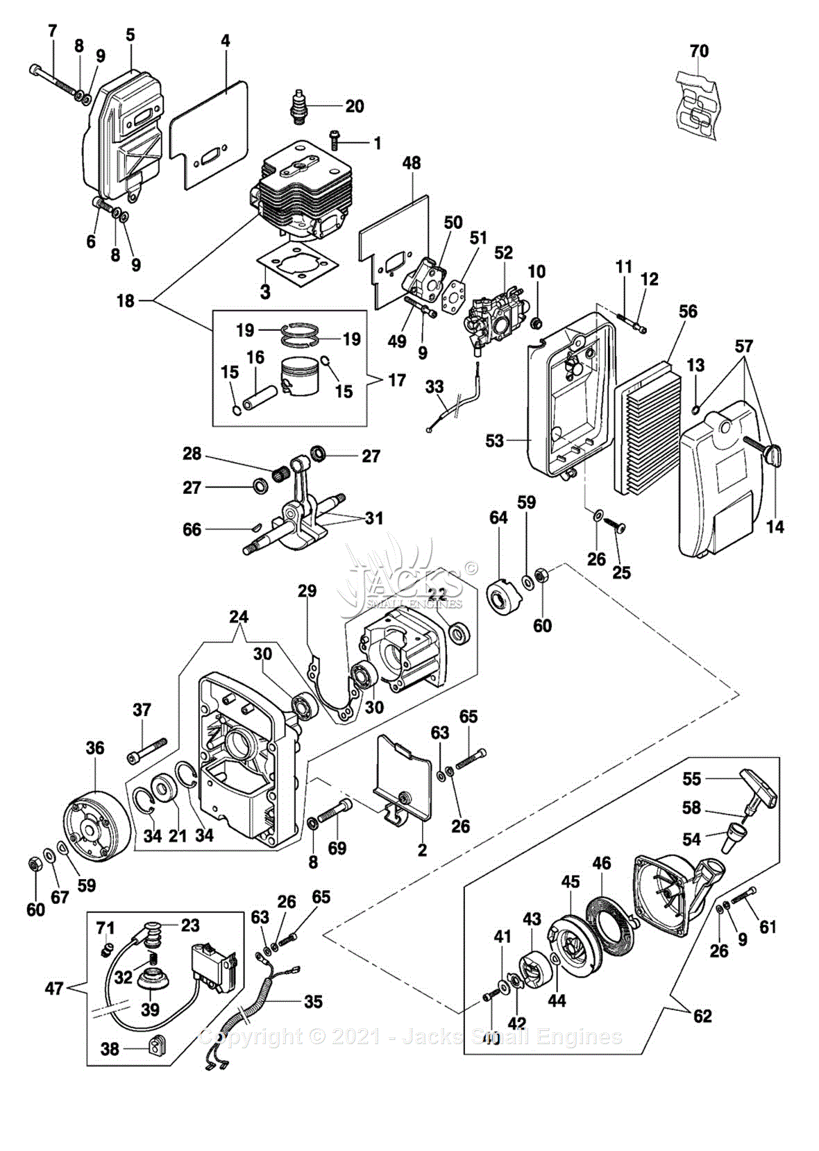 Efco AT 2062 Parts Diagram for 1 - Engine