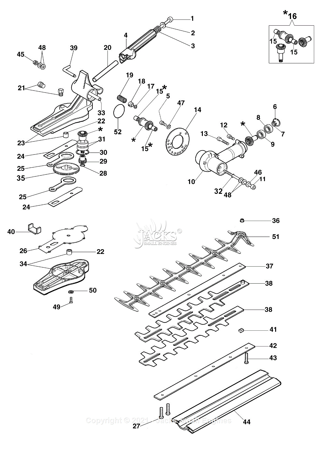 Efco DS 2400 H Parts Diagram for 6 Hedgetrimmer