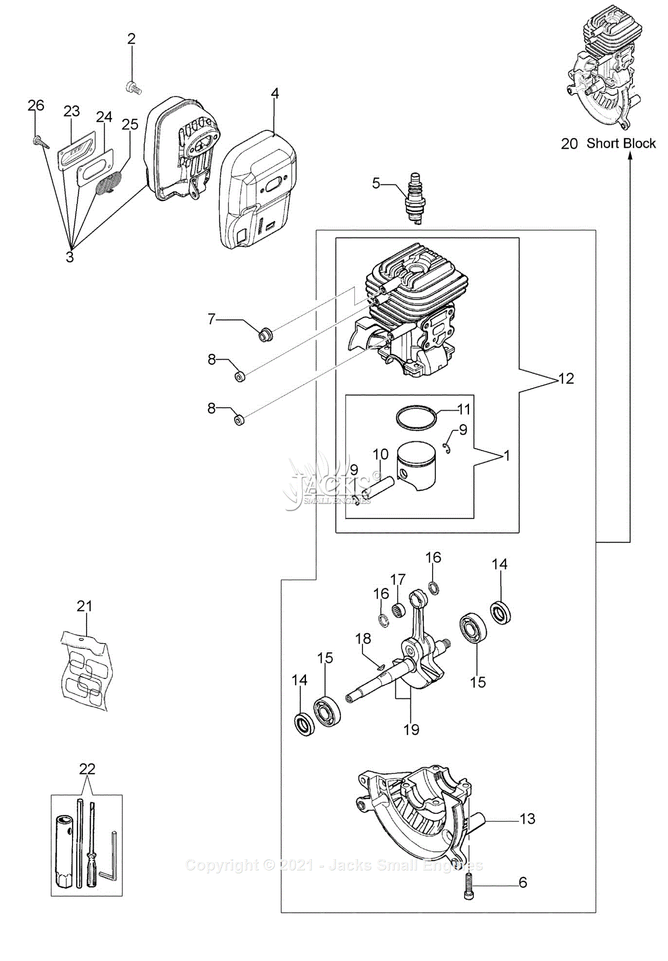 Efco Multimate Engine - Power unit Parts Diagram for 1 - Engine