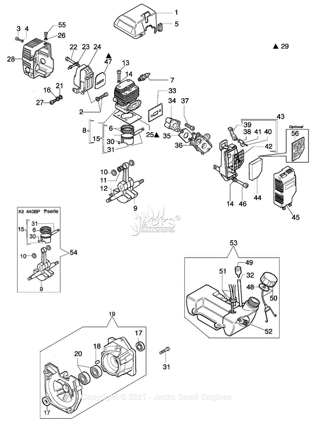 Efco 8405 BP Parts Diagram for 1 - Engine