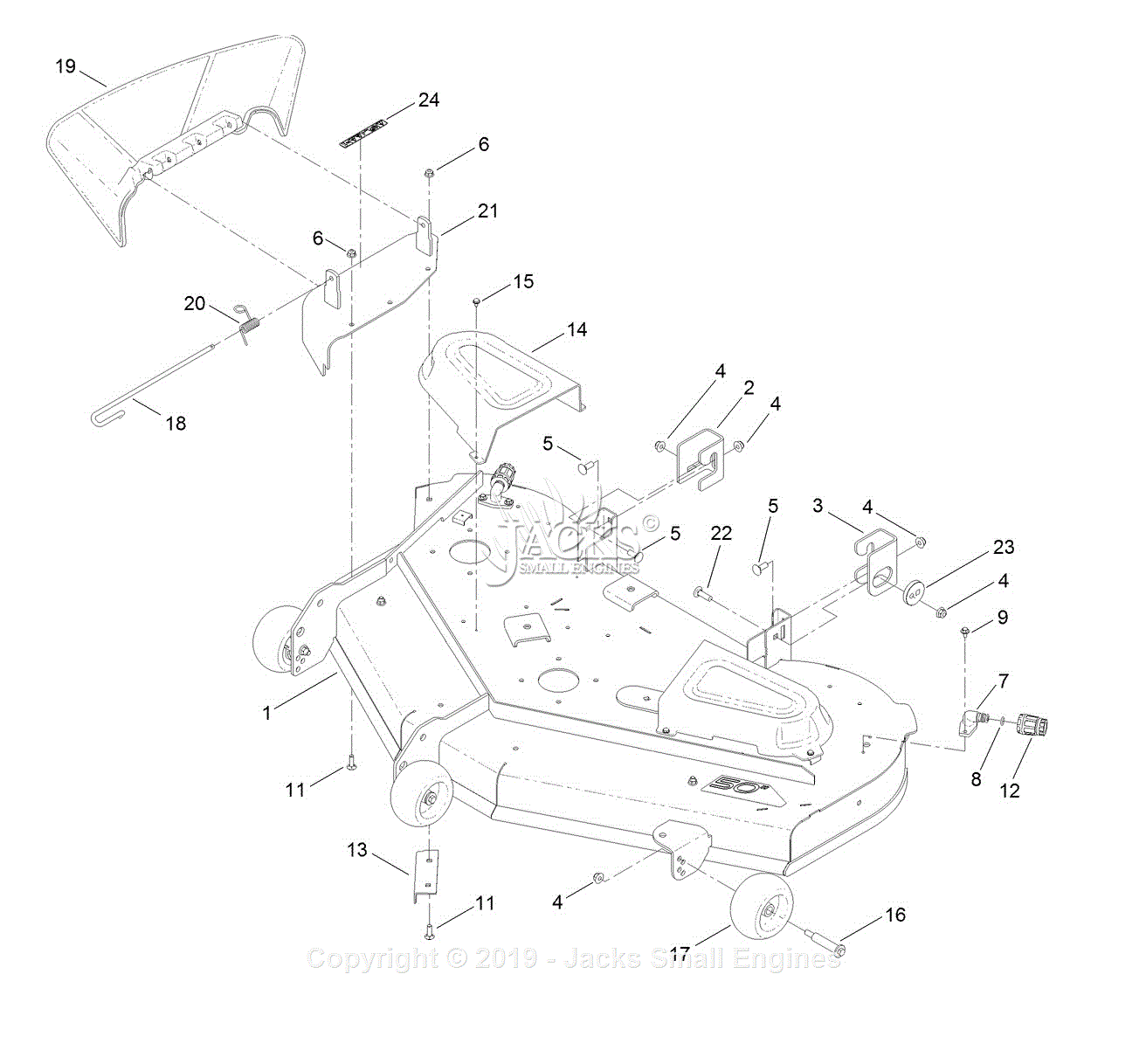 Exmark QTS691KA502 S/N 312,000,000 & Up Parts Diagram for 50 Inch Deck ...