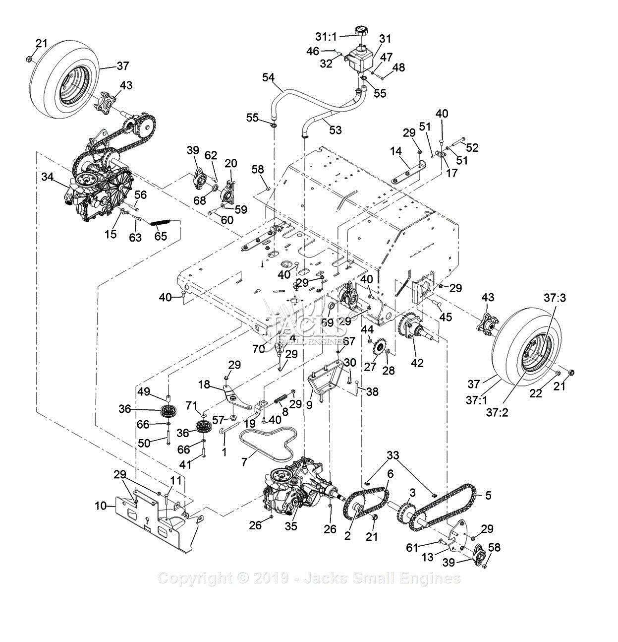 Exmark SAR481KA30 S/N 312,000,000 & Up Parts Diagram for Ground Drive ...