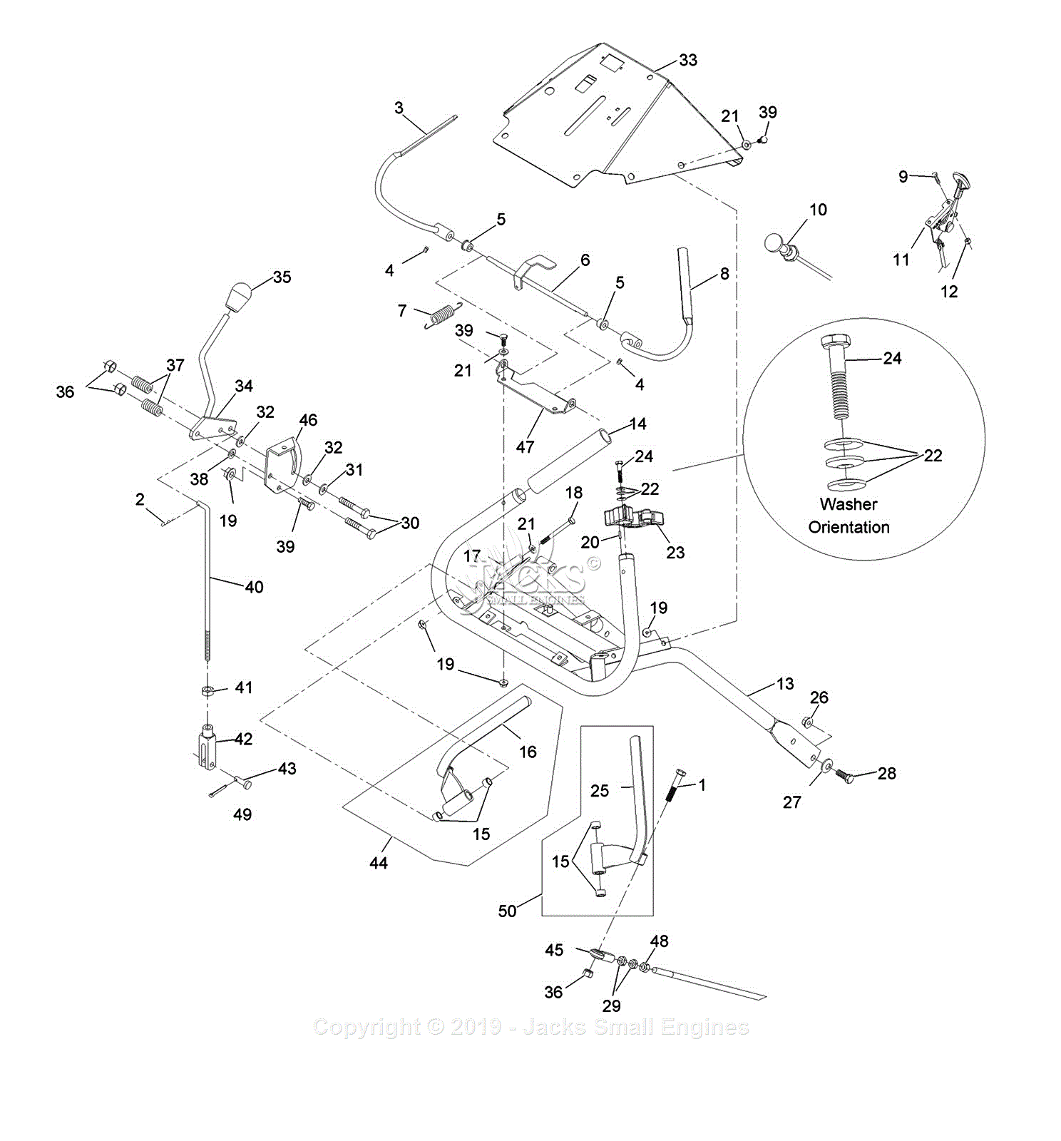 Exmark TTX20KCE S/N 920,000 & Up Parts Diagram for ECS Upper Handles ...