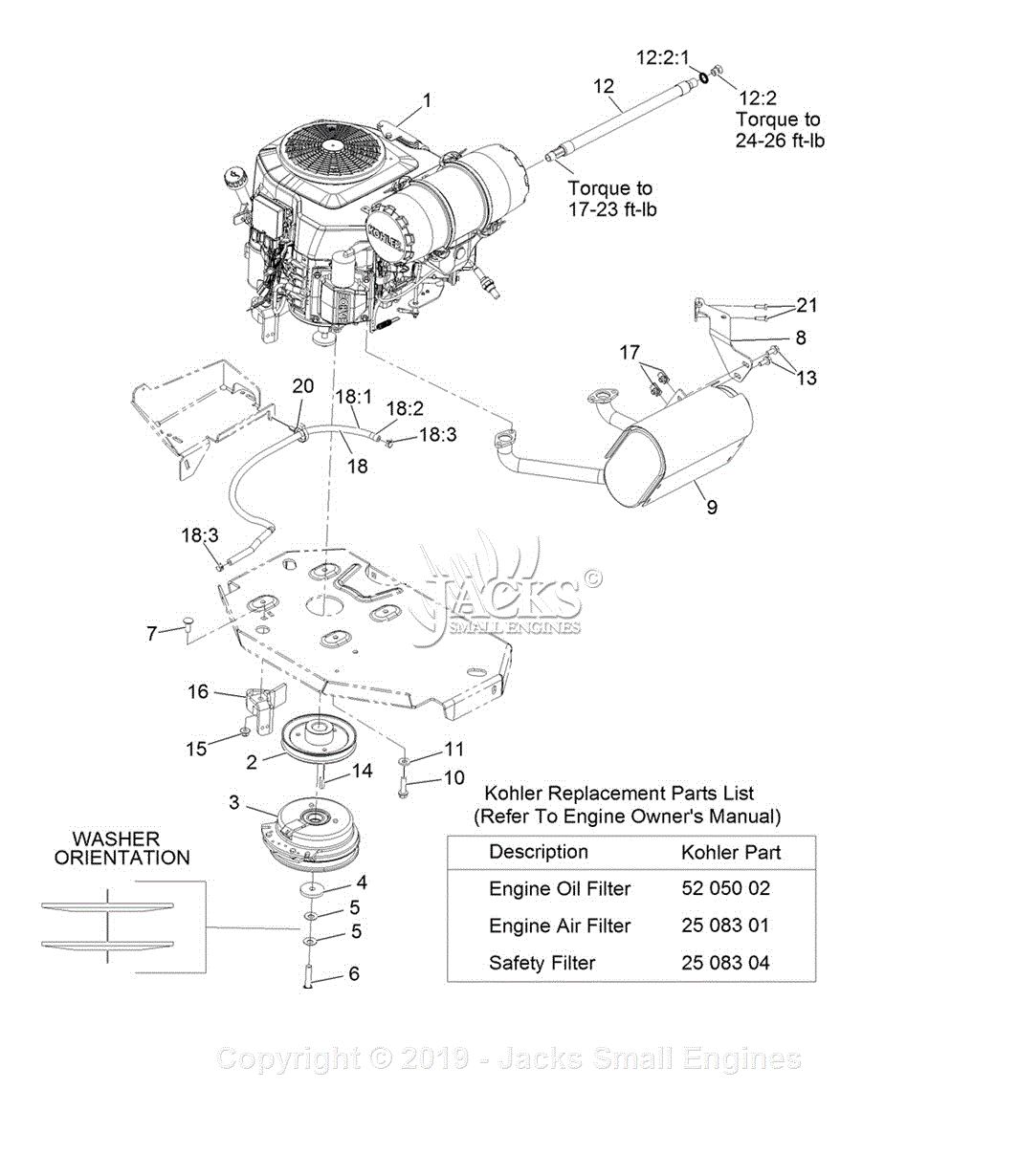 Exmark LZS749EKC604 S/N 313,000,000 & Up Parts Diagram for Engine Assembly