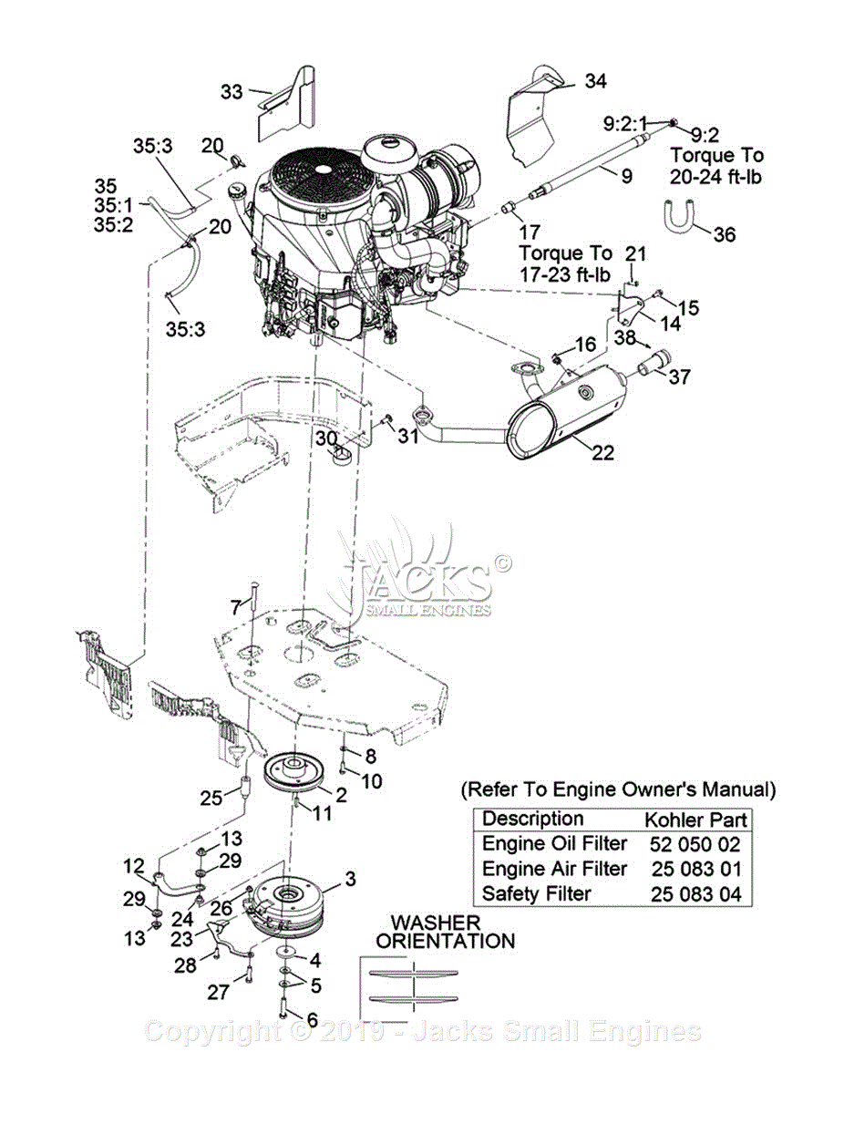 Exmark LZX940EKC606 S/N 313,000,000 & Up Parts Diagram for Engine Assembly