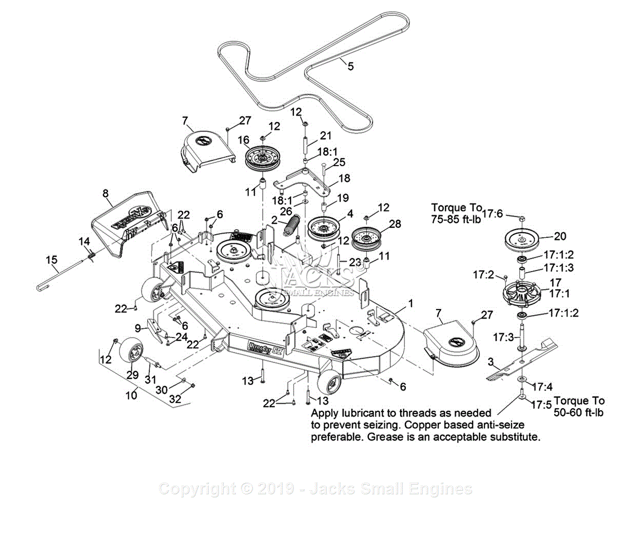 Exmark PNE691KA522 S/N 313,000,000 & Up Parts Diagram for Deck Assembly