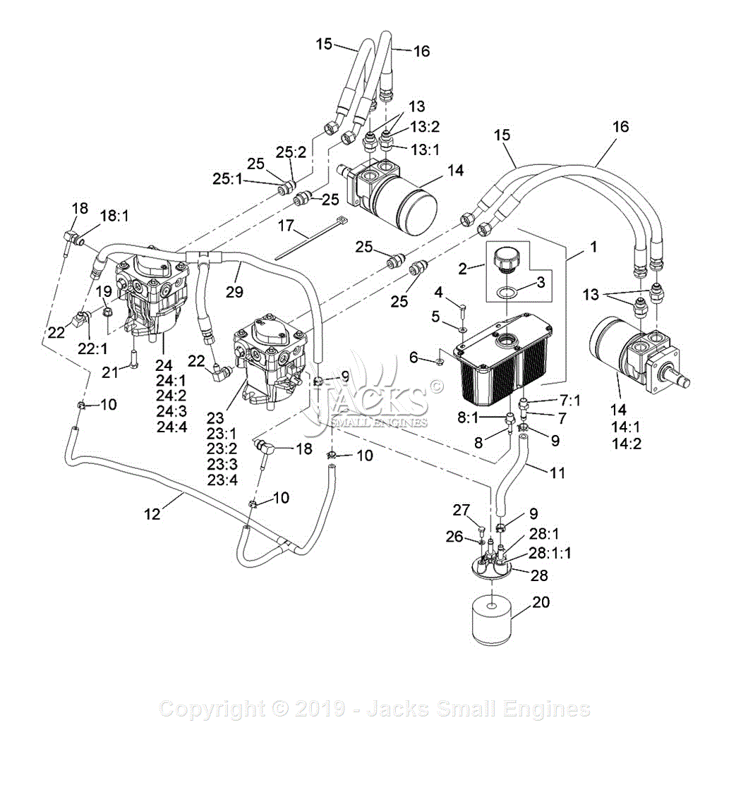 Exmark TTX650EKCE604N S/N 313,000,000 & Up Parts Diagram for Hydraulics ...