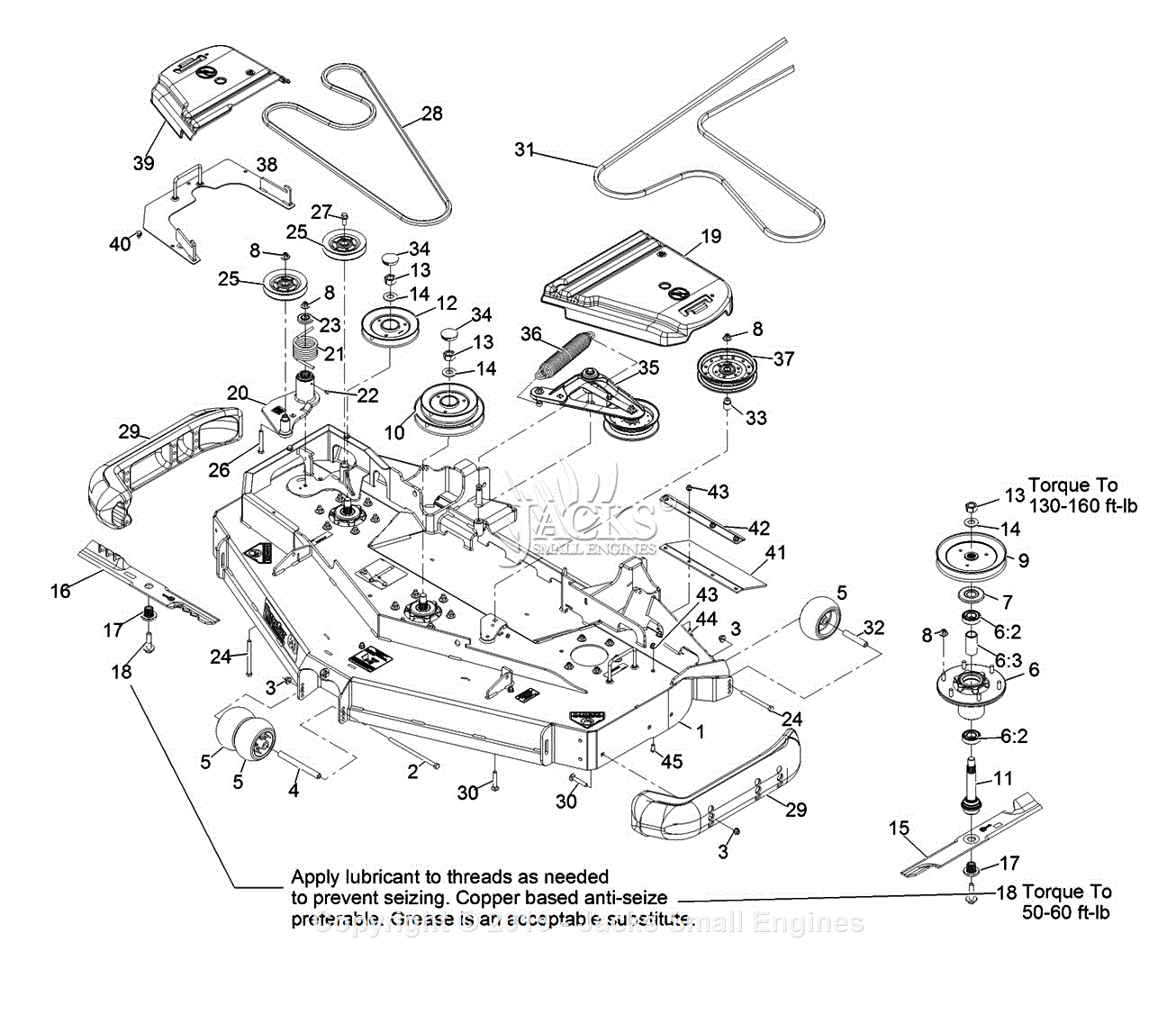 Exmark LZS740EKC60RD S/N 314,000,000 & Up Parts Diagram for Deck Assembly